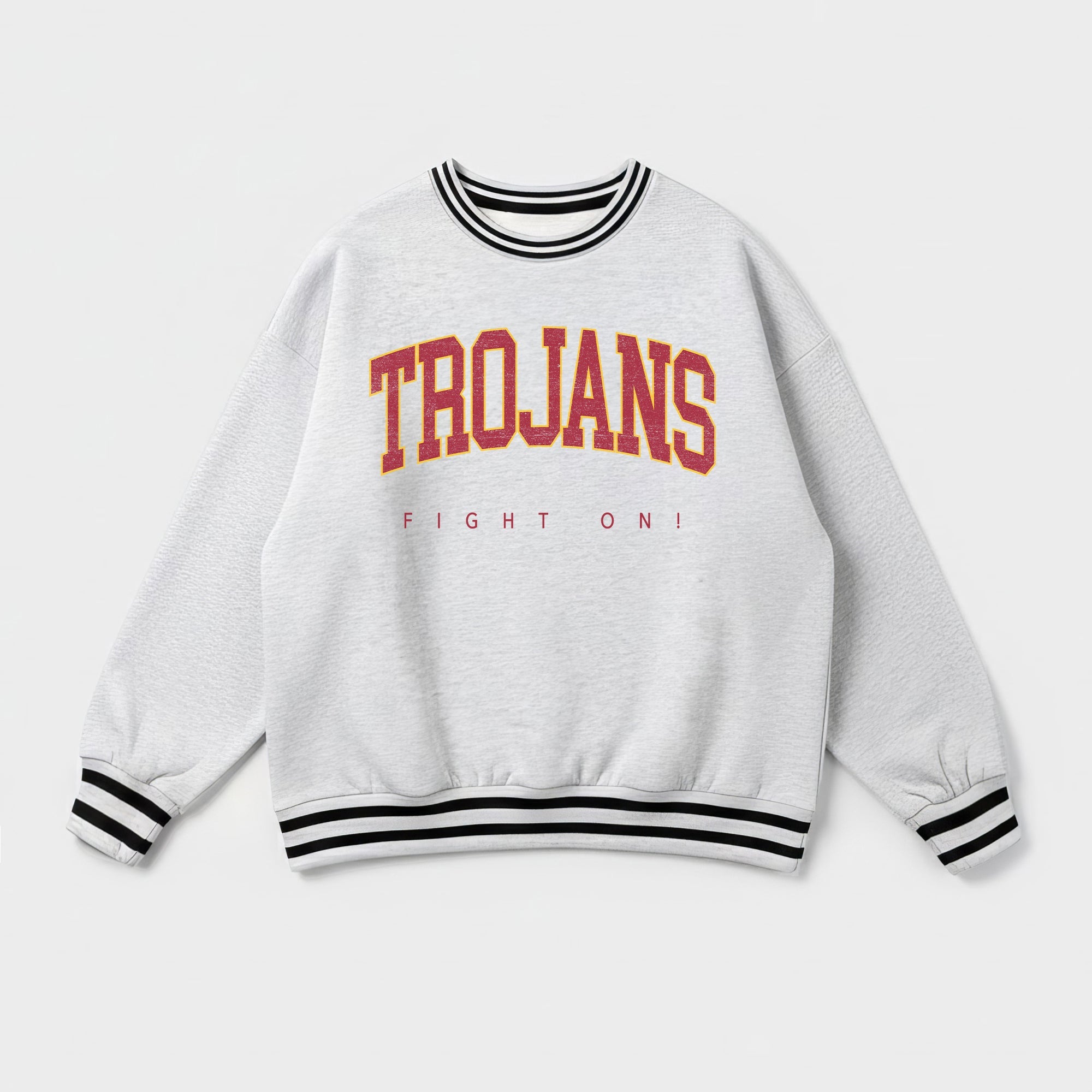 USC TROJANS EASY ENERGY CREW FLEECE RINGER SWEATSHIRT