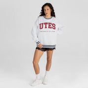 UTAH UTES EASY ENERGY CREW FLEECE RINGER SWEATSHIRT