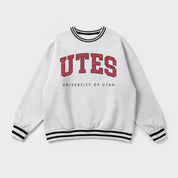 UTAH UTES EASY ENERGY CREW FLEECE RINGER SWEATSHIRT