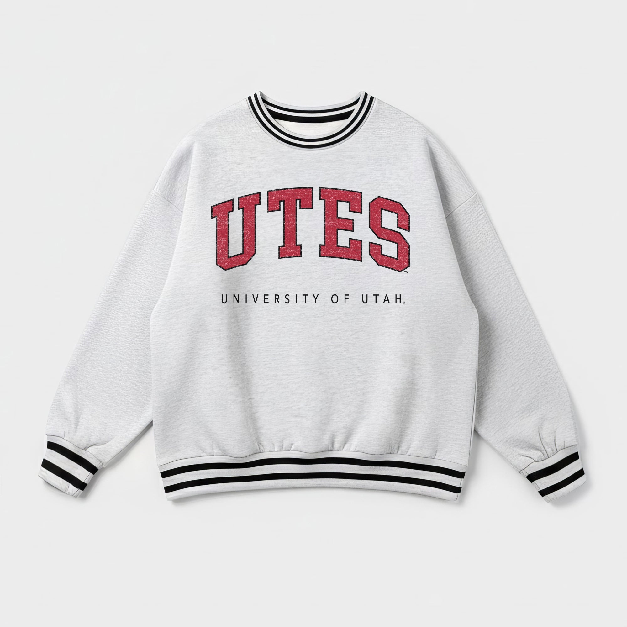 UTAH UTES EASY ENERGY CREW FLEECE RINGER SWEATSHIRT