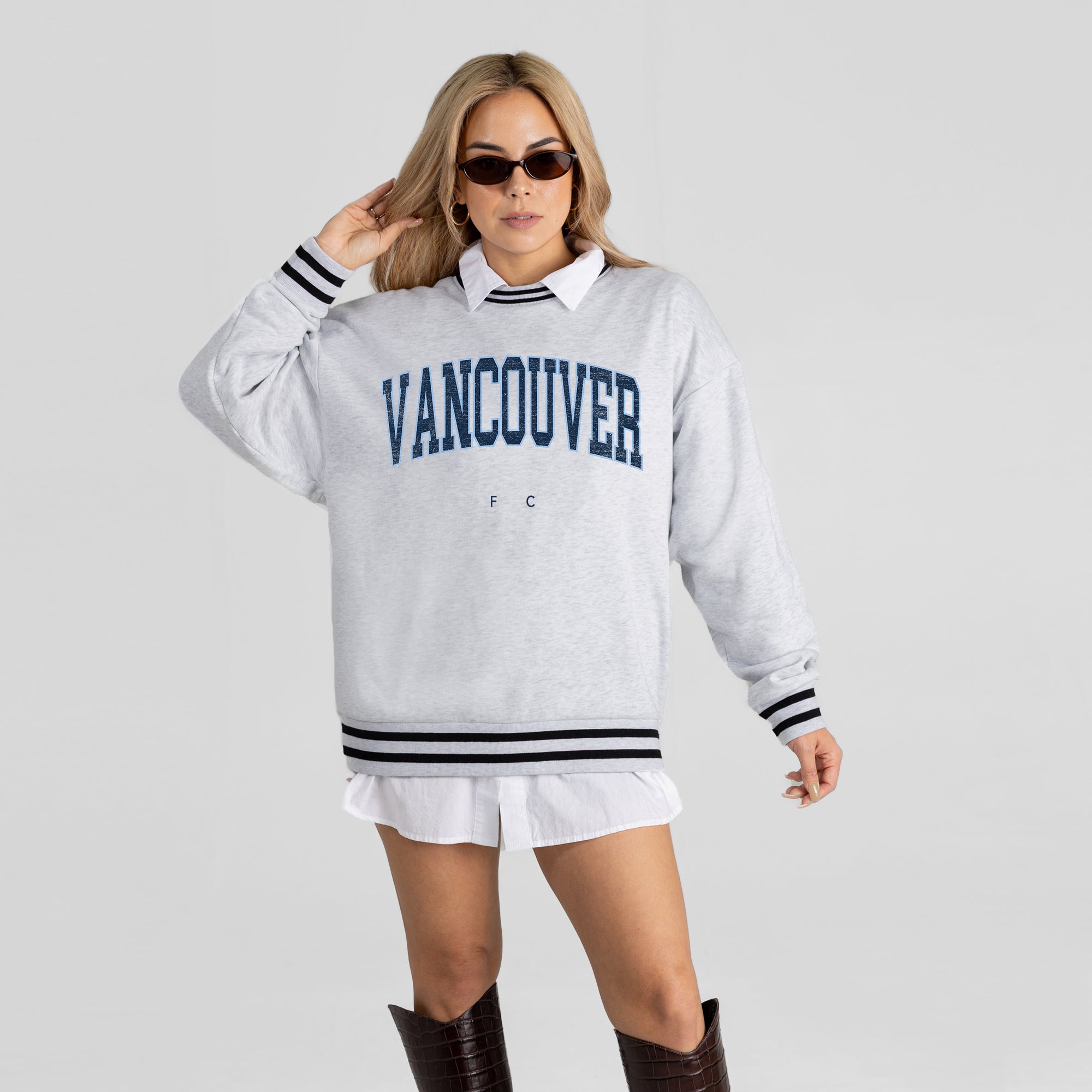 VANCOUVER WHITECAPS FC EASY ENERGY CREW FLEECE RINGER SWEATSHIRT