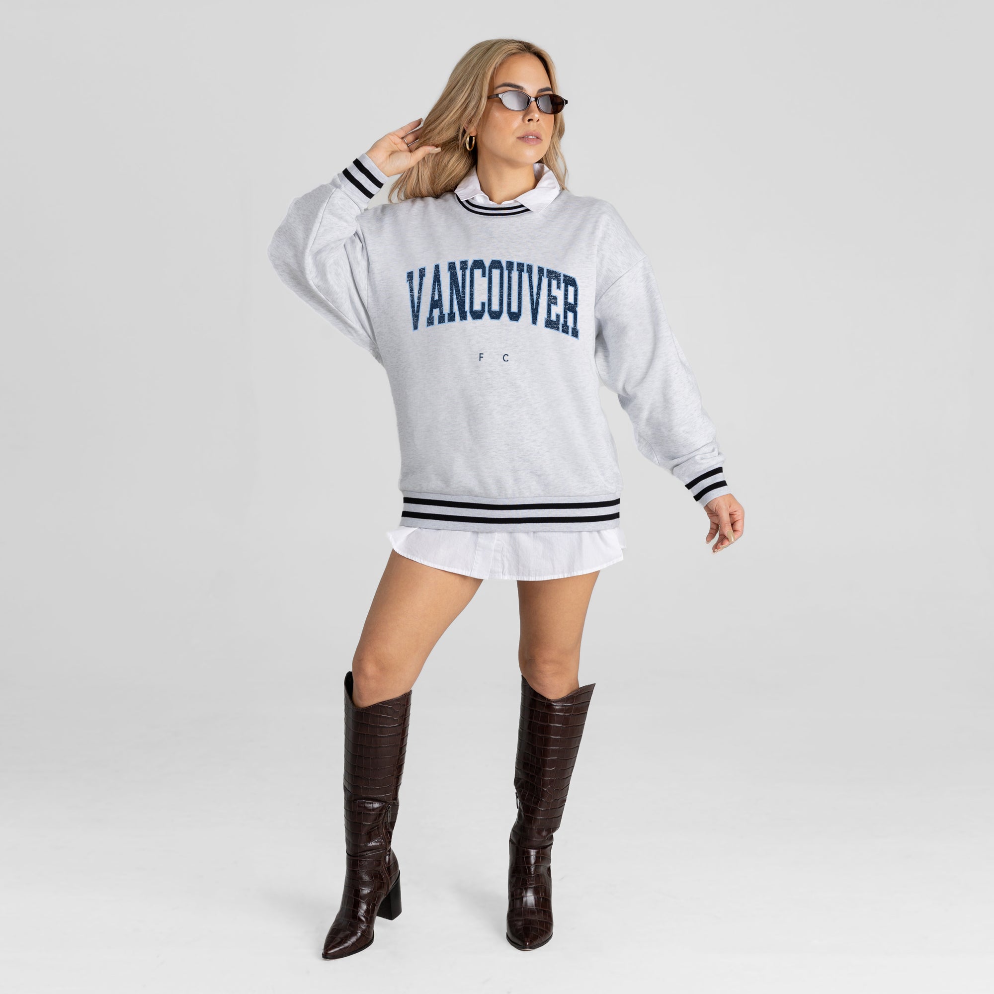 VANCOUVER WHITECAPS FC EASY ENERGY CREW FLEECE RINGER SWEATSHIRT