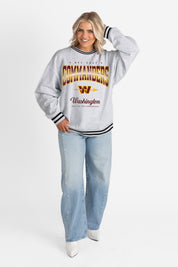 WASHINGTON COMMANDERS GRIDIRON DRIVE CREW FLEECE RINGER SWEATSHIRT