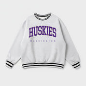WASHINGTON HUSKIES EASY ENERGY CREW FLEECE RINGER SWEATSHIRT