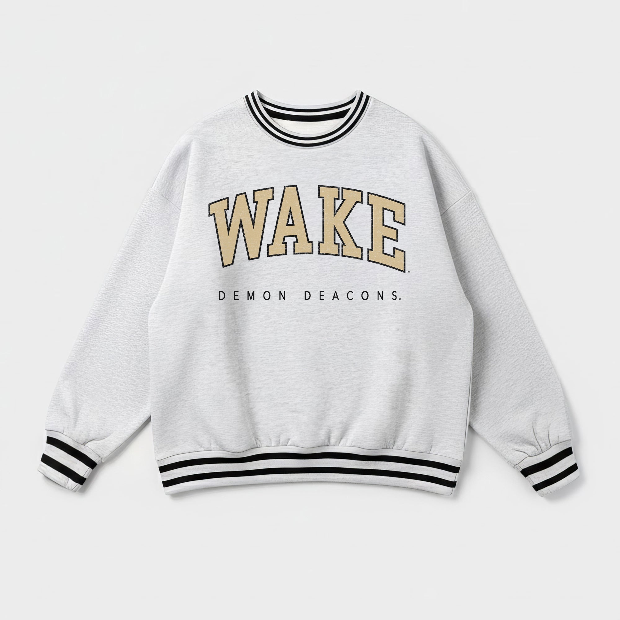 WAKE FOREST DEMON DEACONS EASY ENERGY CREW FLEECE RINGER SWEATSHIRT