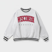 WISCONSIN BADGERS EASY ENERGY CREW FLEECE RINGER SWEATSHIRT