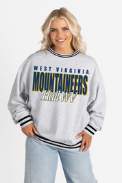 WEST VIRGINIA MOUNTAINEERS SHOWDOWN CREW FLEECE RINGER SWEATSHIRT
