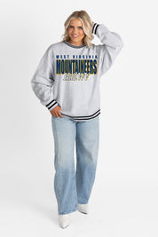 WEST VIRGINIA MOUNTAINEERS SHOWDOWN CREW FLEECE RINGER SWEATSHIRT