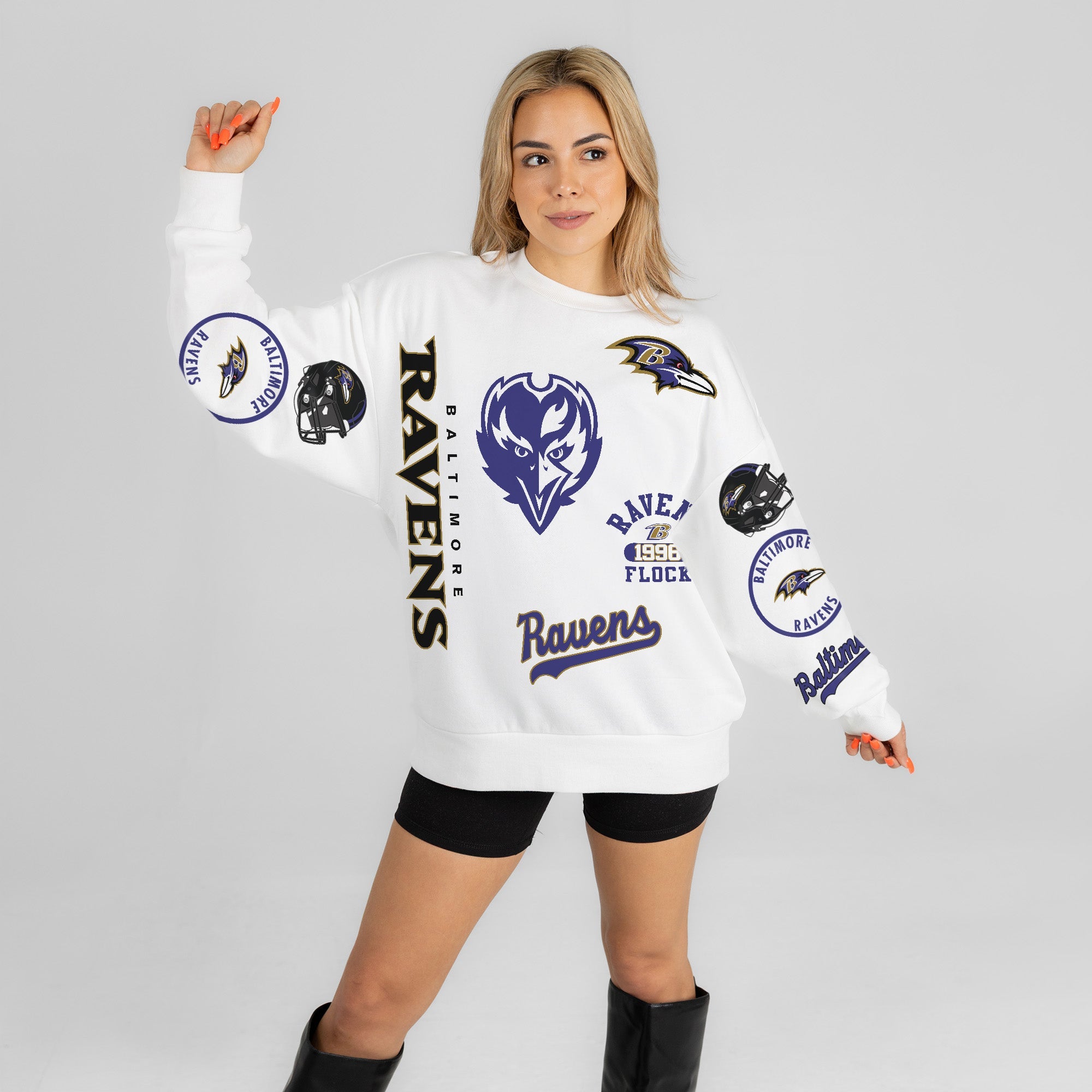BALTIMORE RAVENS PRIME TIME PREMIUM CREWNECK SWEATSHIRT