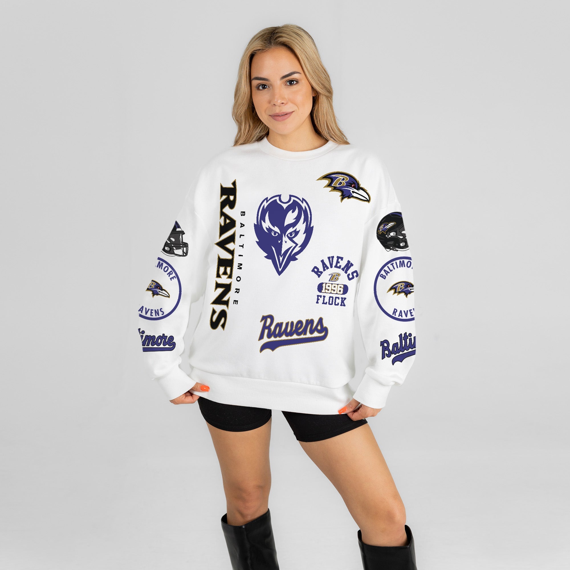 BALTIMORE RAVENS PRIME TIME PREMIUM CREWNECK SWEATSHIRT