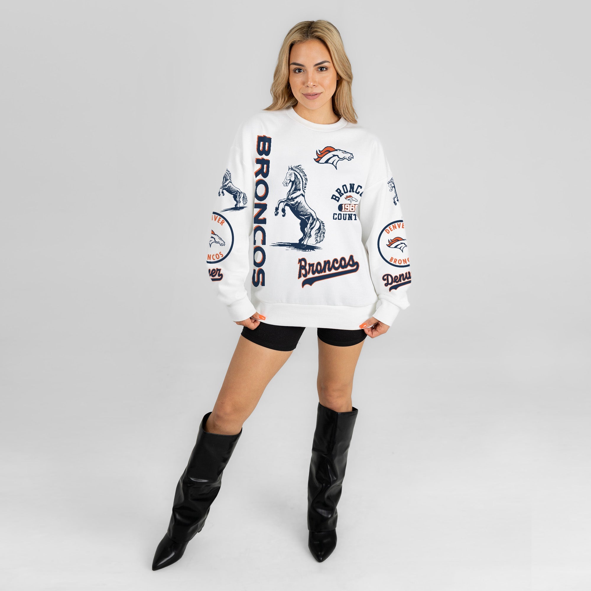 DENVER BRONCOS PRIME TIME PREMIUM CREWNECK SWEATSHIRT