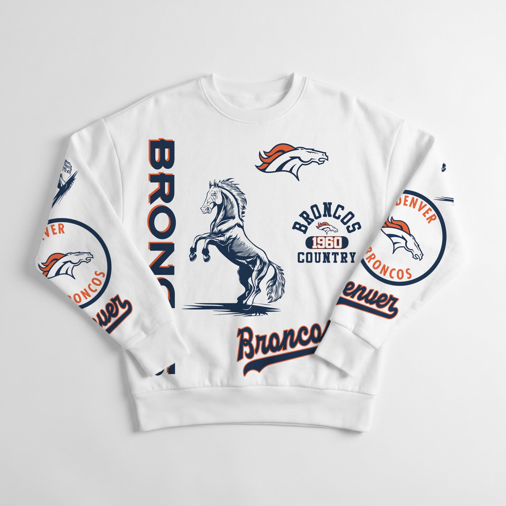 DENVER BRONCOS PRIME TIME PREMIUM CREWNECK SWEATSHIRT