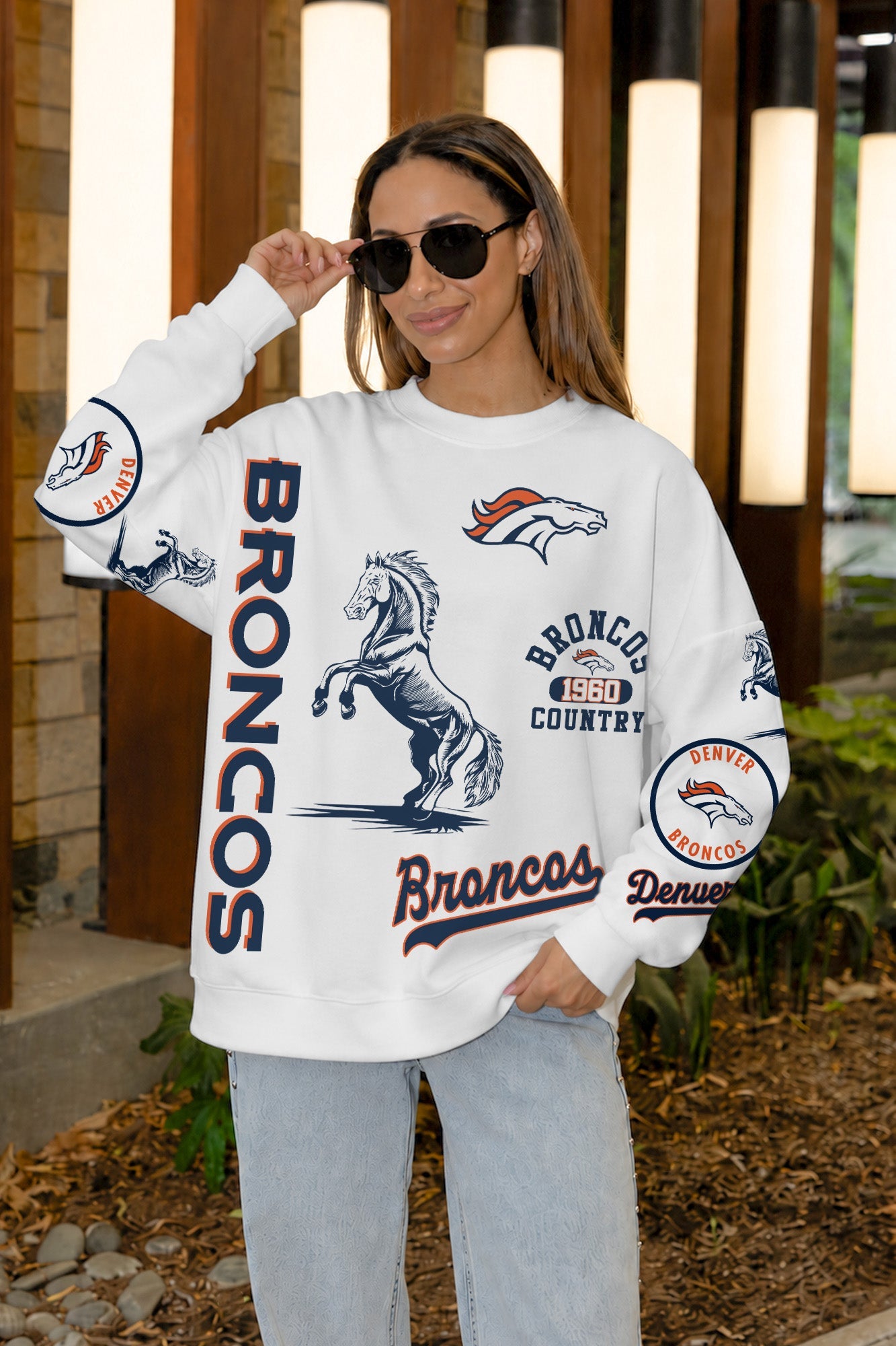 DENVER BRONCOS PRIME TIME PREMIUM CREWNECK SWEATSHIRT