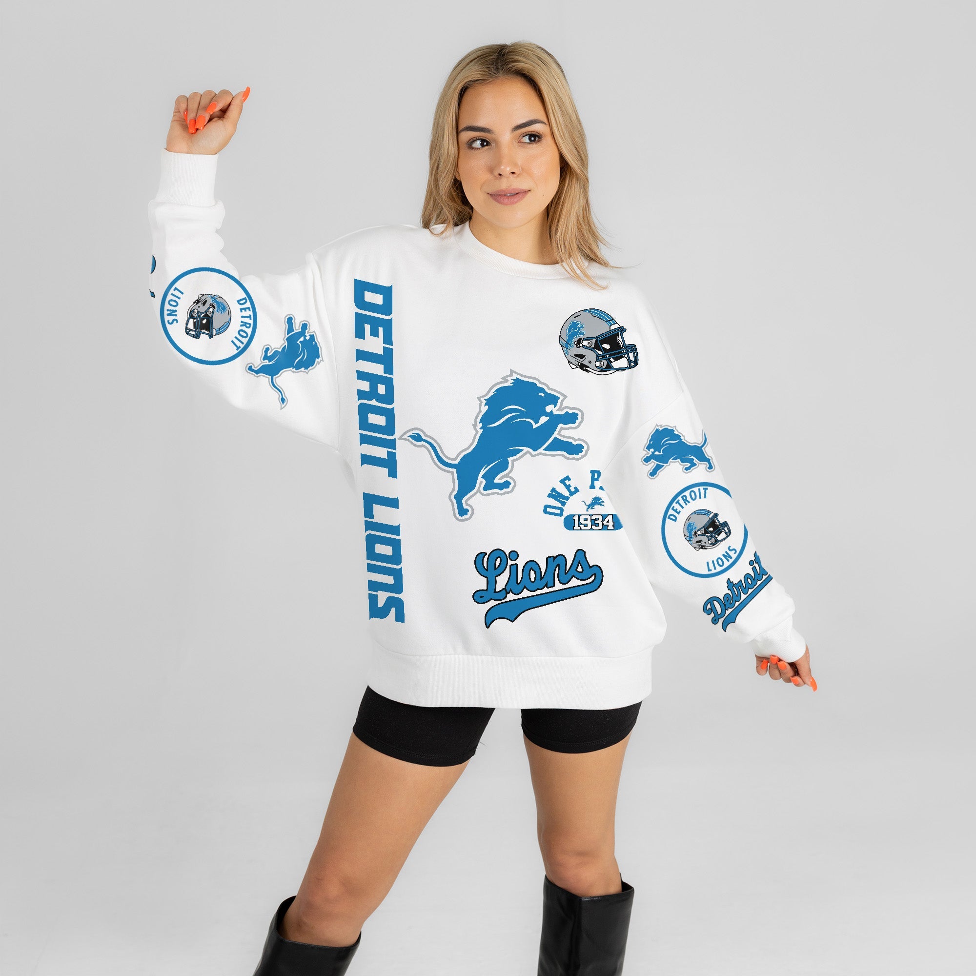 DETROIT LIONS PRIME TIME PREMIUM CREWNECK SWEATSHIRT
