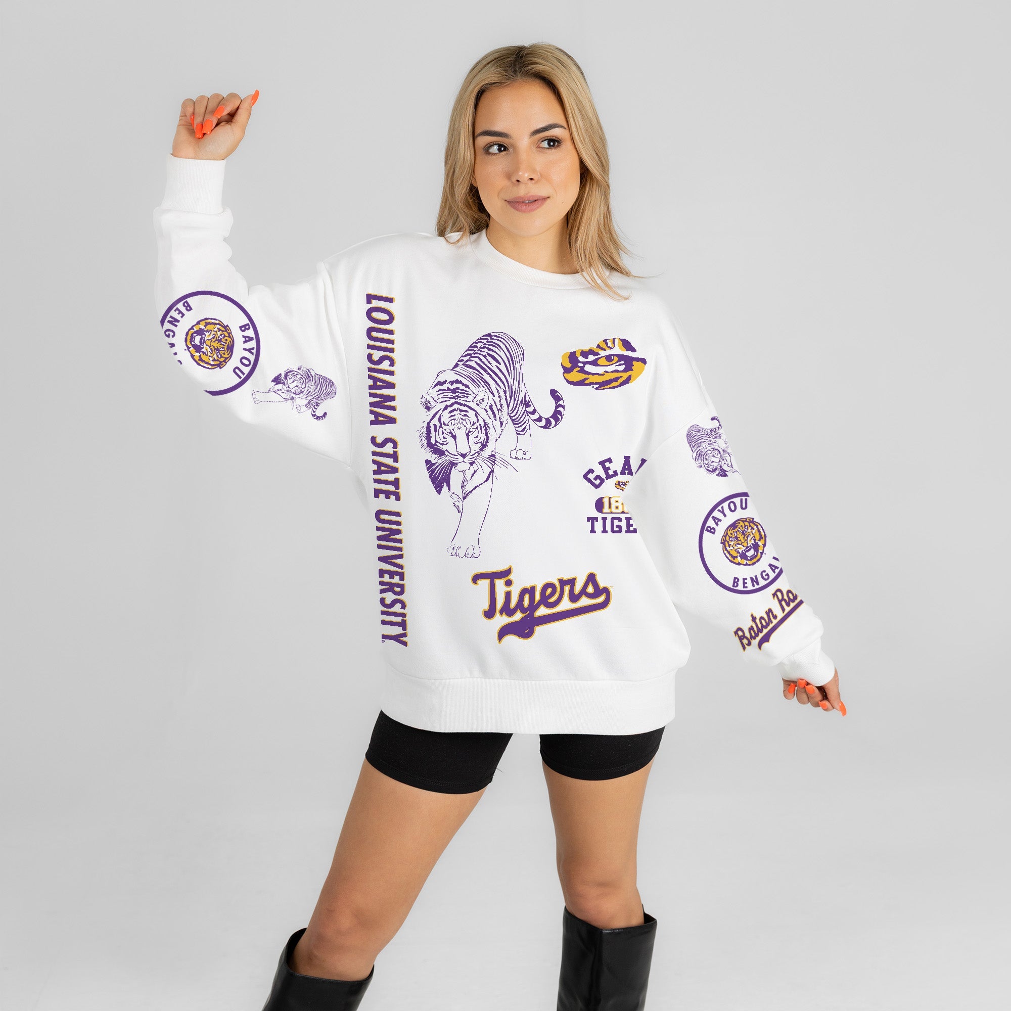 LSU TIGERS PRIME TIME PREMIUM CREWNECK SWEATSHIRT
