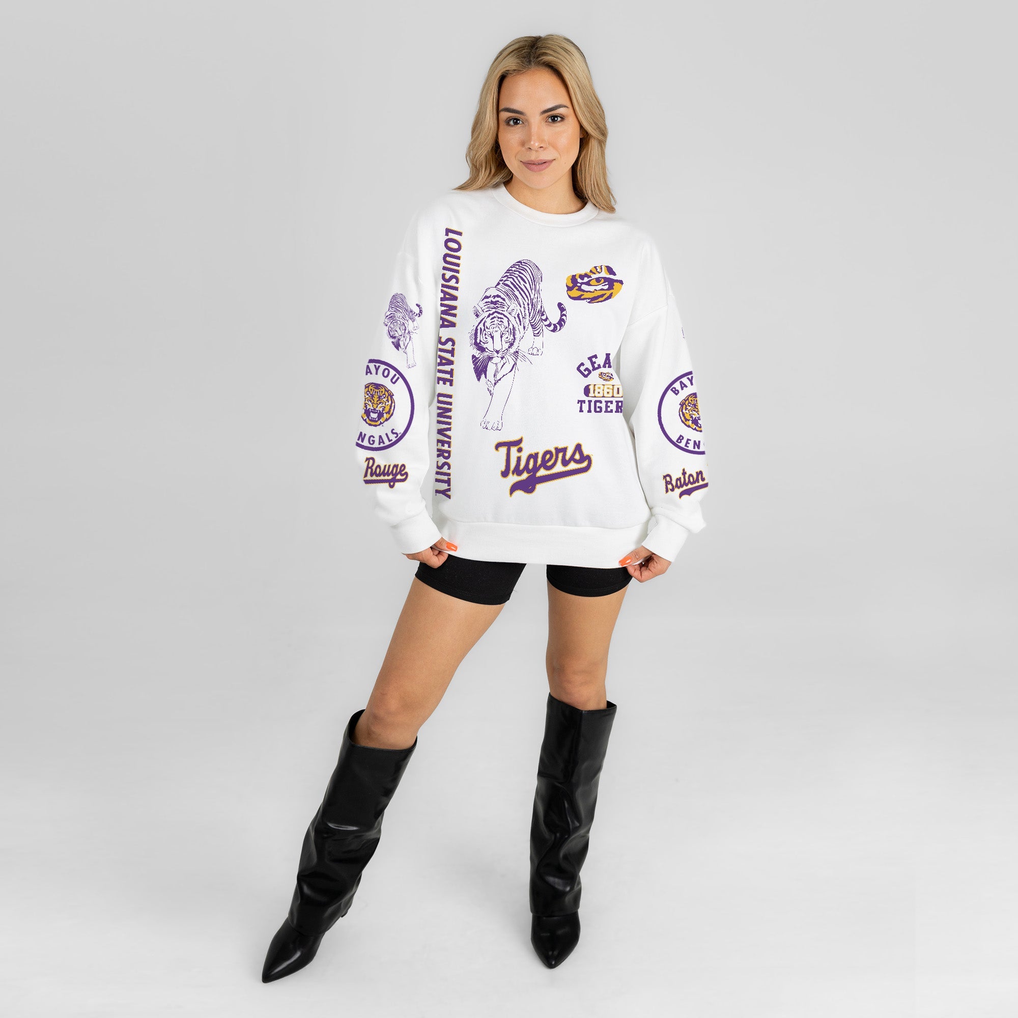 LSU TIGERS PRIME TIME PREMIUM CREWNECK SWEATSHIRT