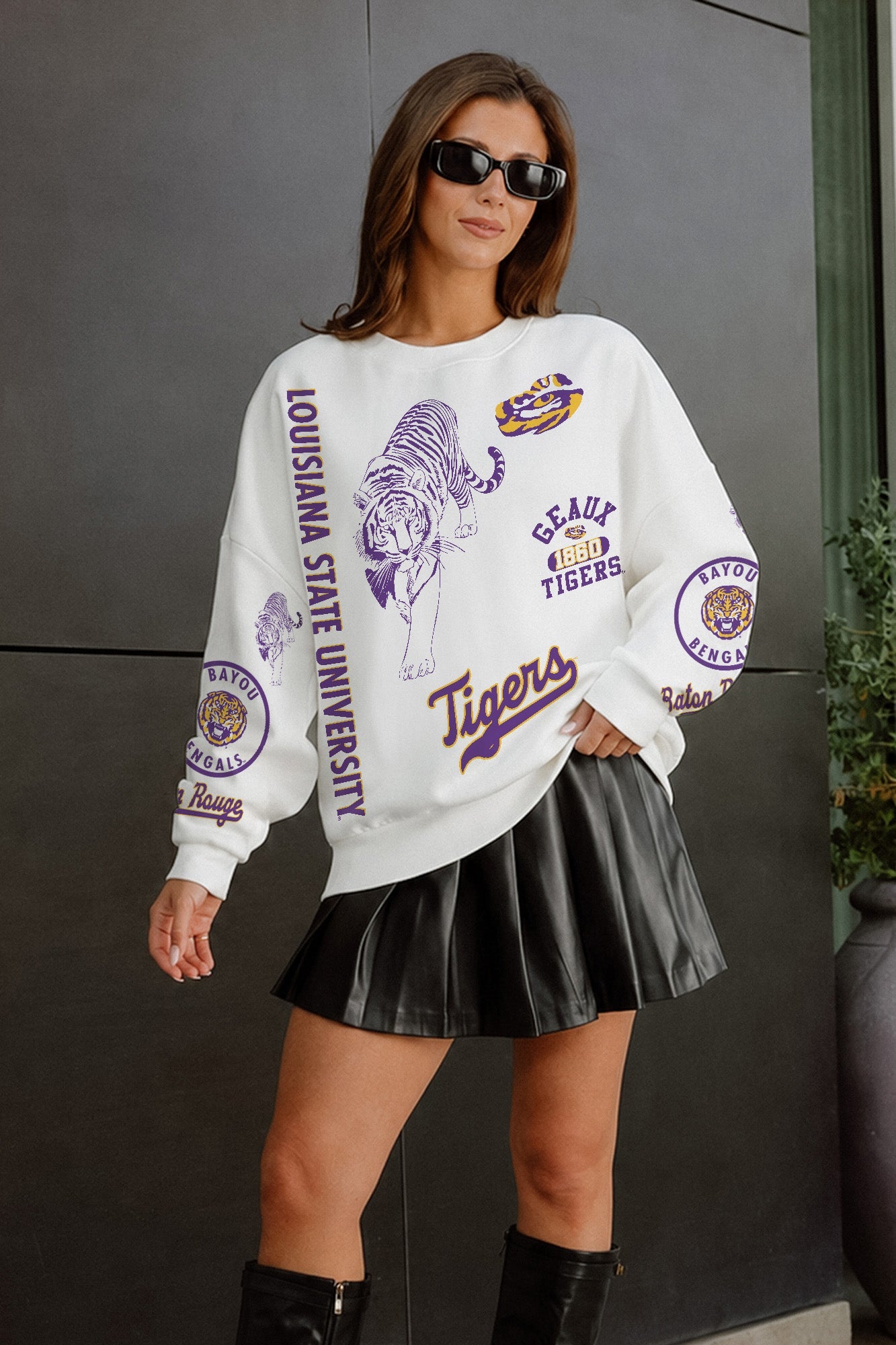 LSU TIGERS PRIME TIME PREMIUM CREWNECK SWEATSHIRT