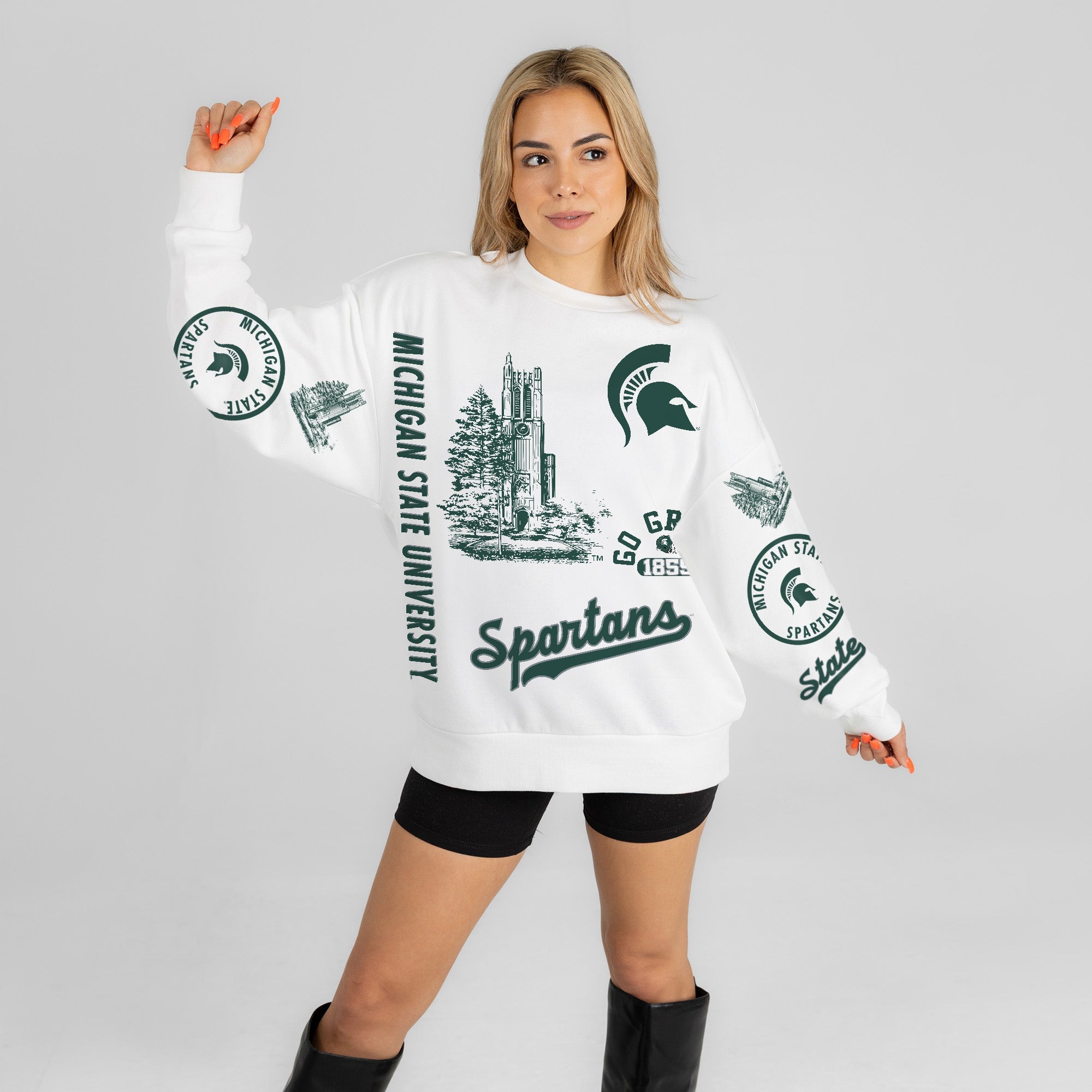 MICHIGAN STATE SPARTANS PRIME TIME PREMIUM CREWNECK SWEATSHIRT