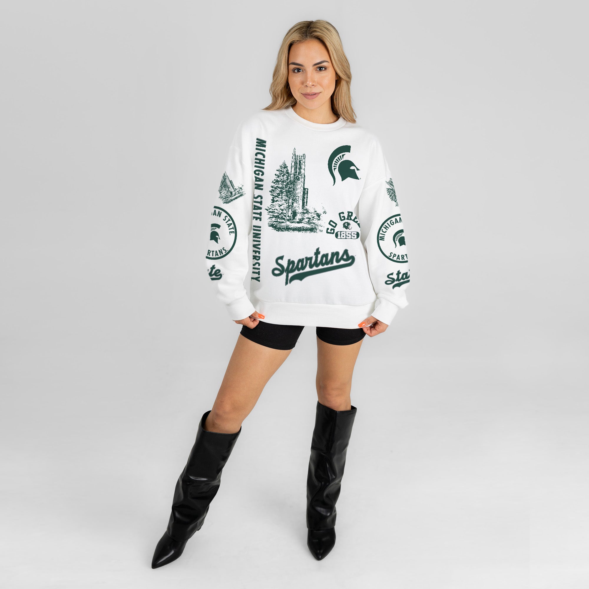 MICHIGAN STATE SPARTANS PRIME TIME PREMIUM CREWNECK SWEATSHIRT