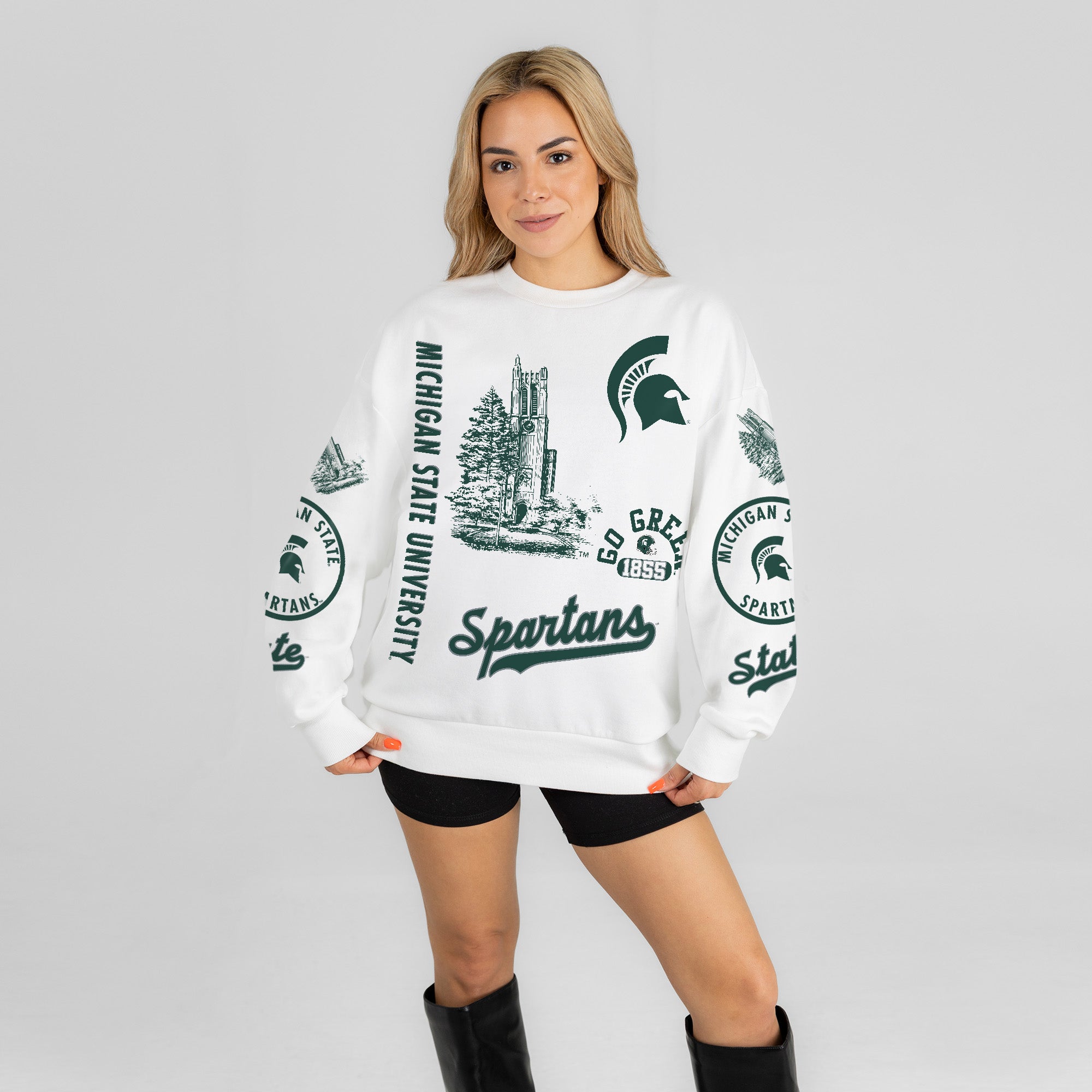 MICHIGAN STATE SPARTANS PRIME TIME PREMIUM CREWNECK SWEATSHIRT