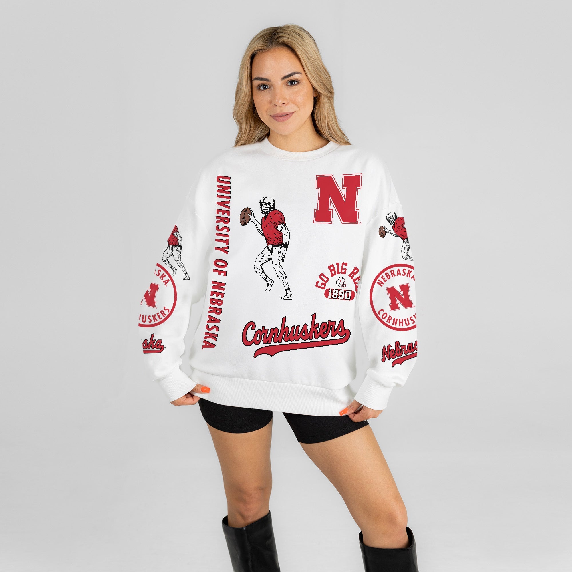 NEBRASKA CORNHUSKERS PRIME TIME PREMIUM CREWNECK SWEATSHIRT