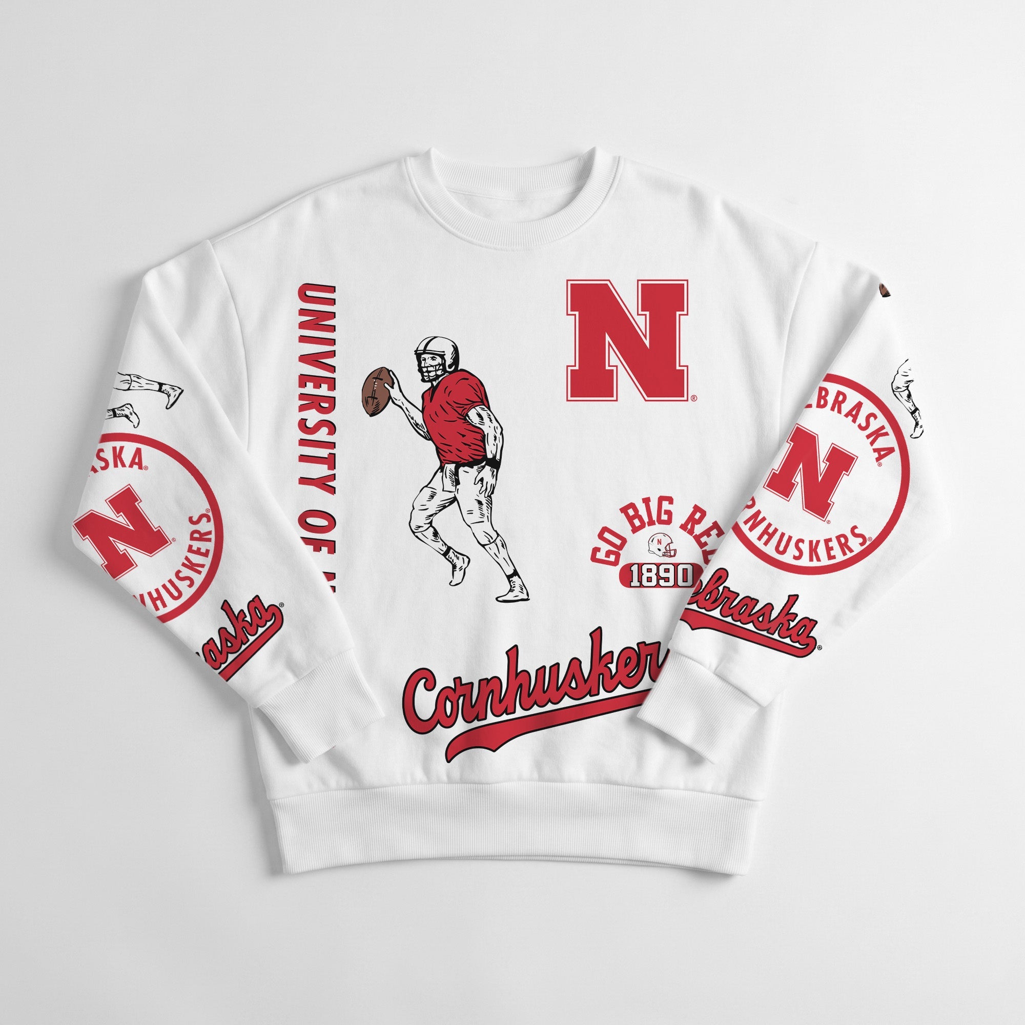 NEBRASKA CORNHUSKERS PRIME TIME PREMIUM CREWNECK SWEATSHIRT