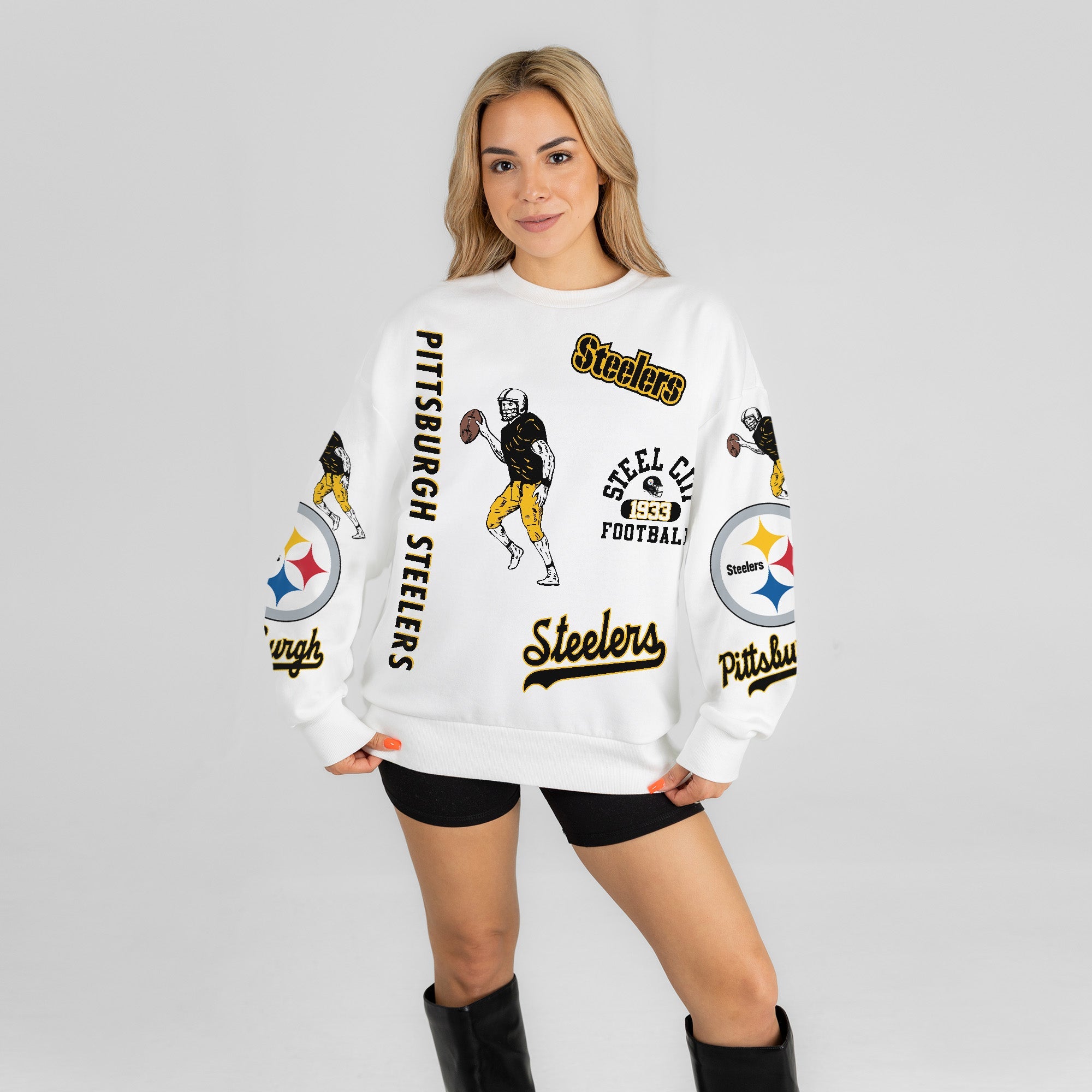 PITTSBURGH STEELERS PRIME TIME PREMIUM CREWNECK SWEATSHIRT