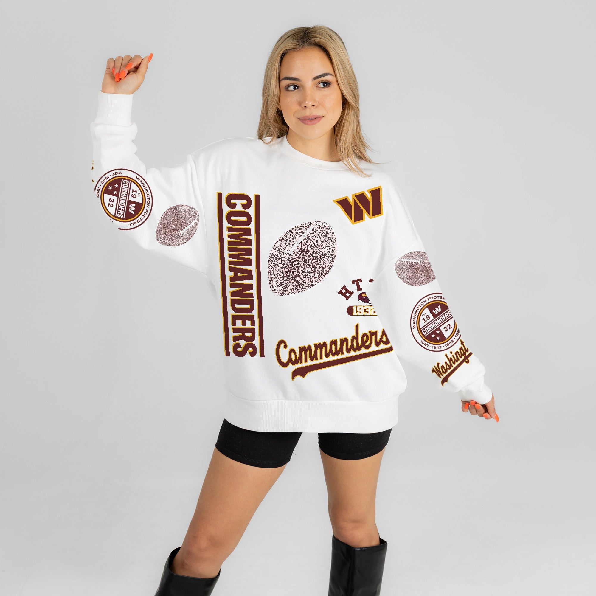WASHINGTON COMMANDERS PRIME TIME PREMIUM CREWNECK SWEATSHIRT