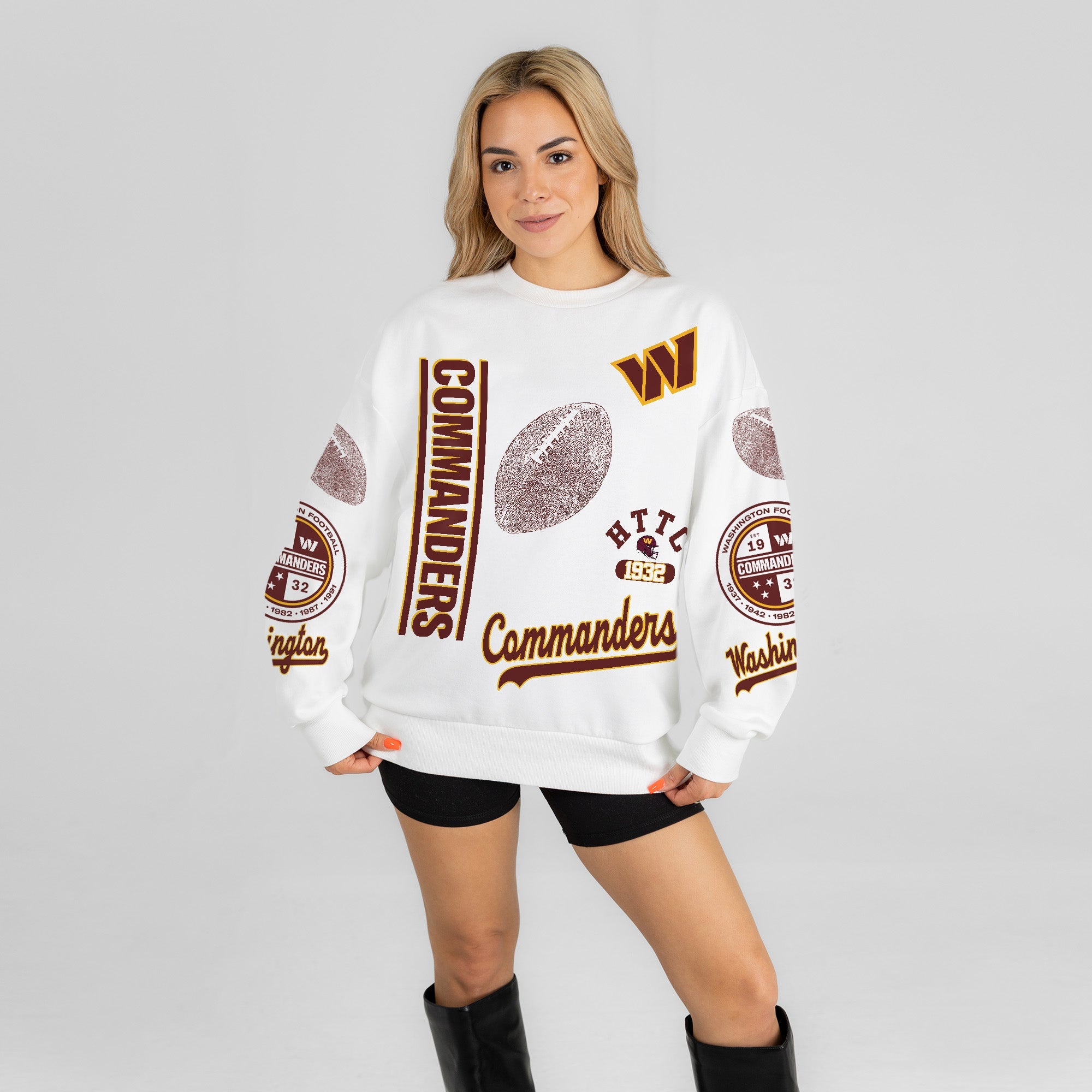 WASHINGTON COMMANDERS PRIME TIME PREMIUM CREWNECK SWEATSHIRT