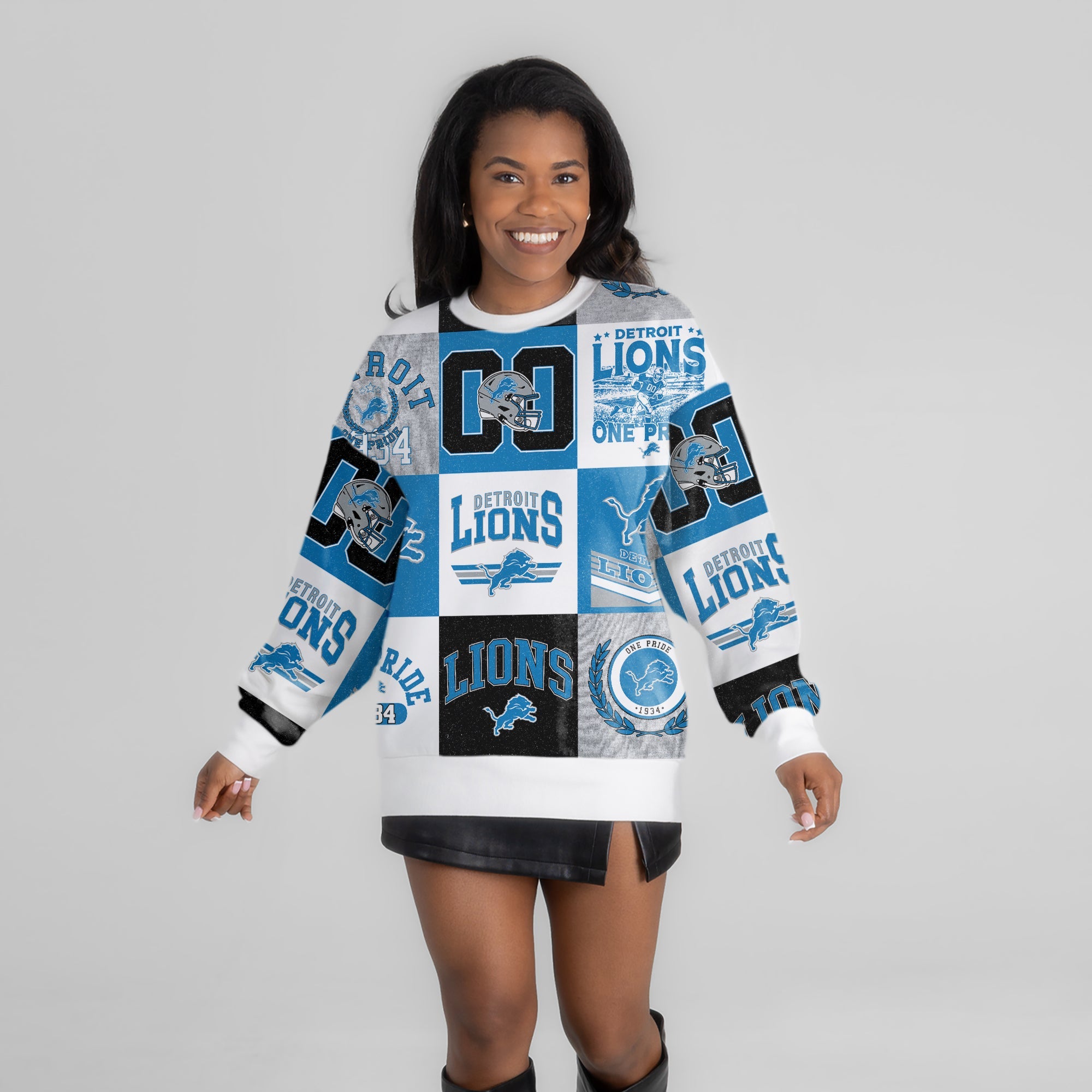 DETROIT LIONS HIGHLIGHT REEL PREMIUM CREWNECK SWEATSHIRT