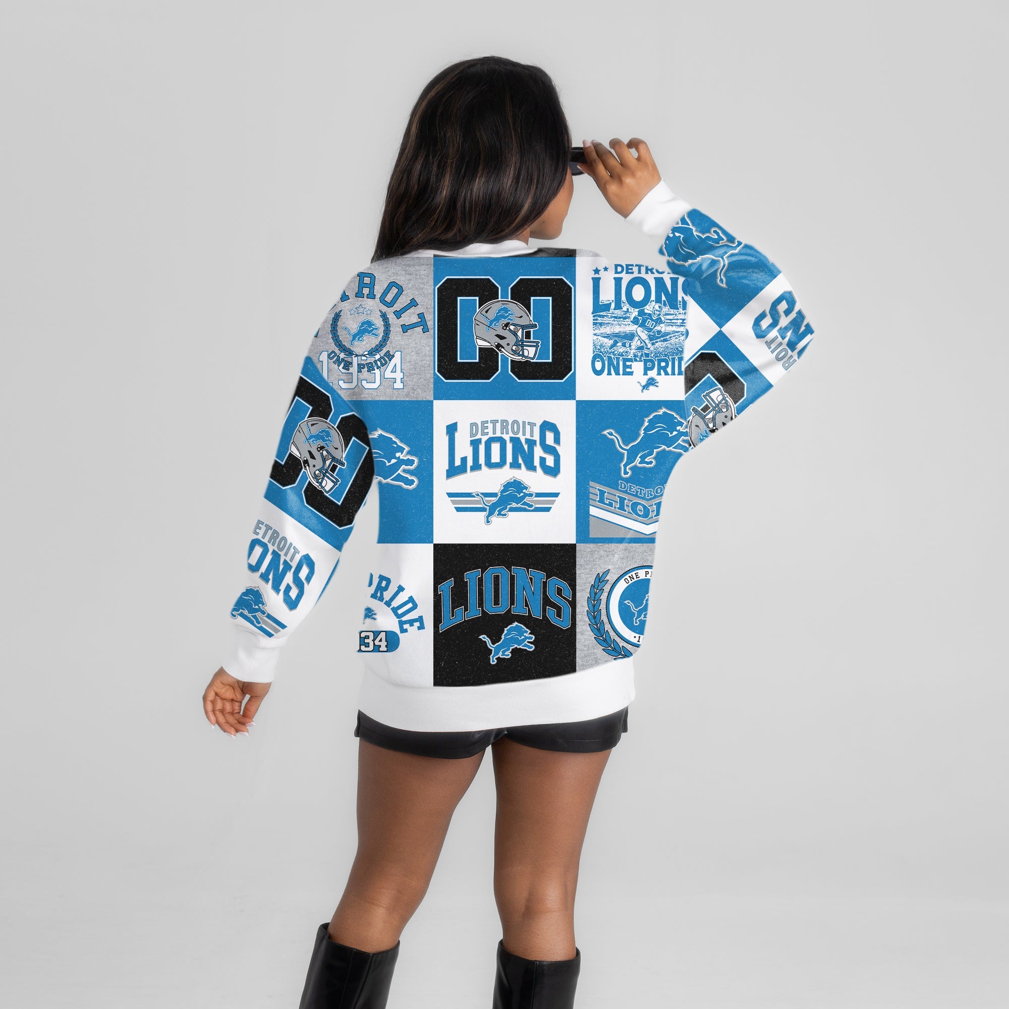 DETROIT LIONS HIGHLIGHT REEL PREMIUM CREWNECK SWEATSHIRT