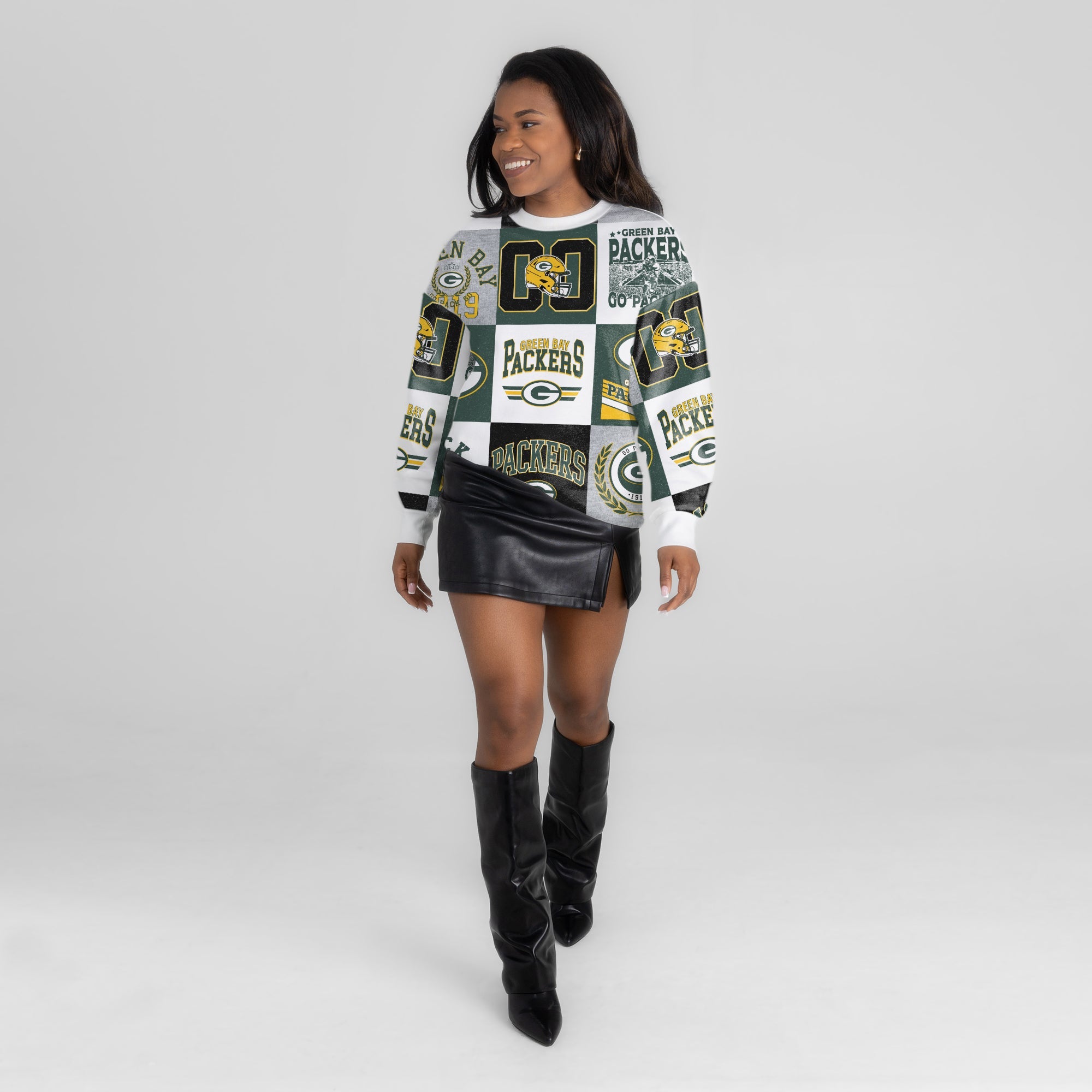 GREEN BAY PACKERS HIGHLIGHT REEL PREMIUM CREWNECK SWEATSHIRT