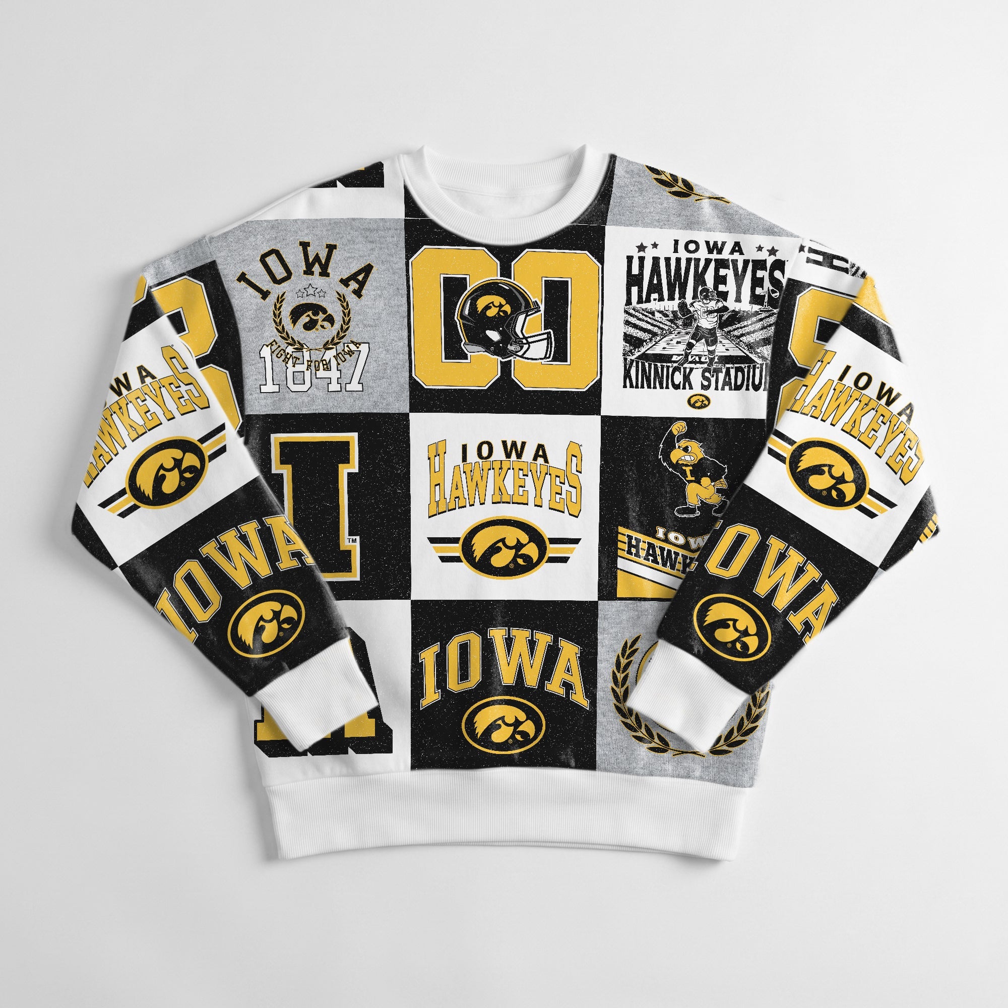 IOWA HAWKEYES HIGHLIGHT REEL PREMIUM CREWNECK SWEATSHIRT