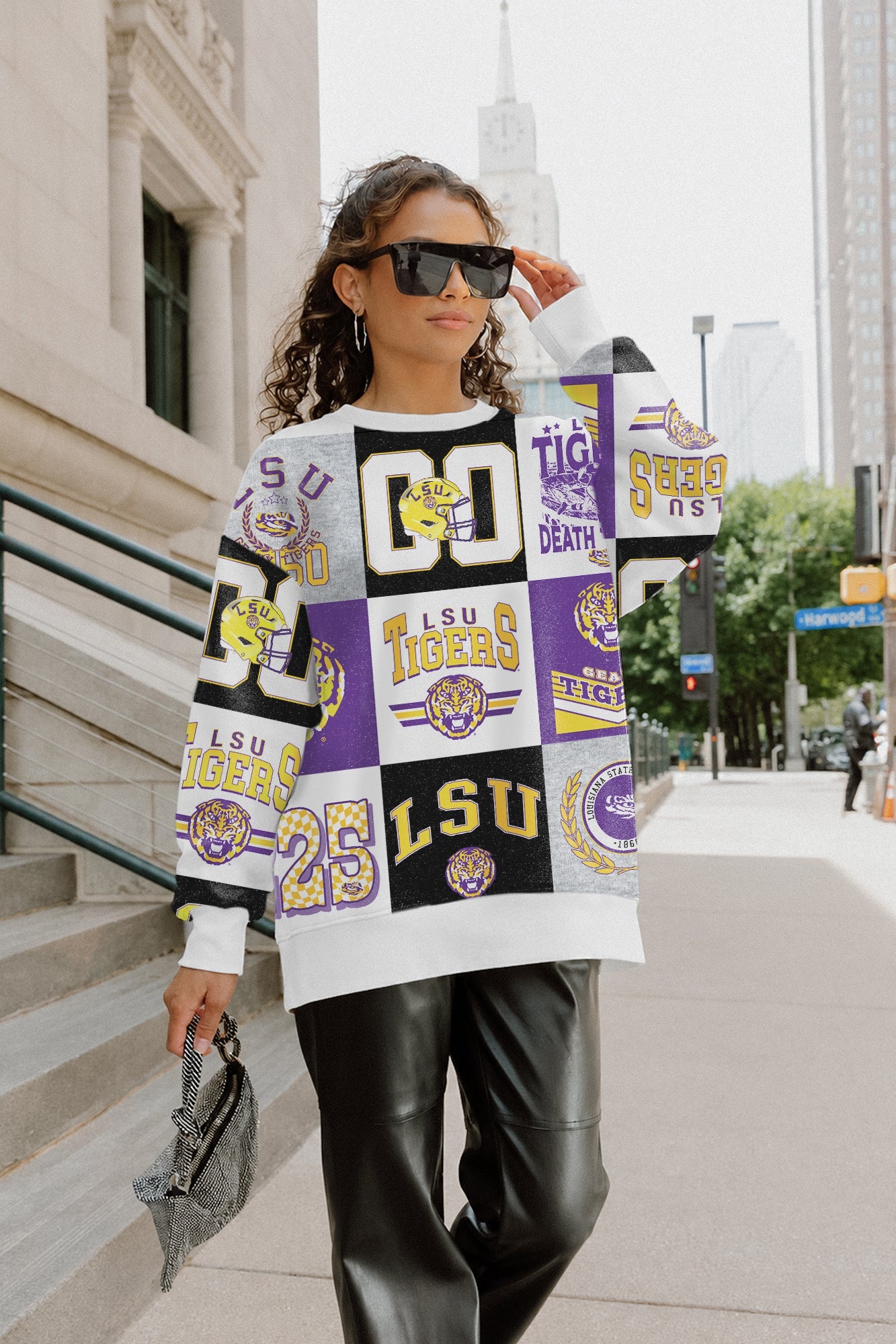 LSU TIGERS HIGHLIGHT REEL PREMIUM CREWNECK SWEATSHIRT