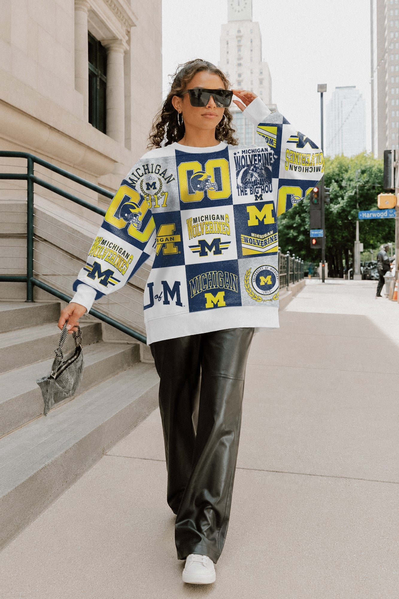 MICHIGAN WOLVERINES HIGHLIGHT REEL PREMIUM CREWNECK SWEATSHIRT