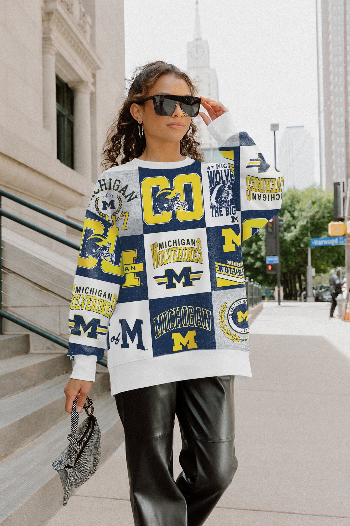 MICHIGAN WOLVERINES HIGHLIGHT REEL PREMIUM CREWNECK SWEATSHIRT