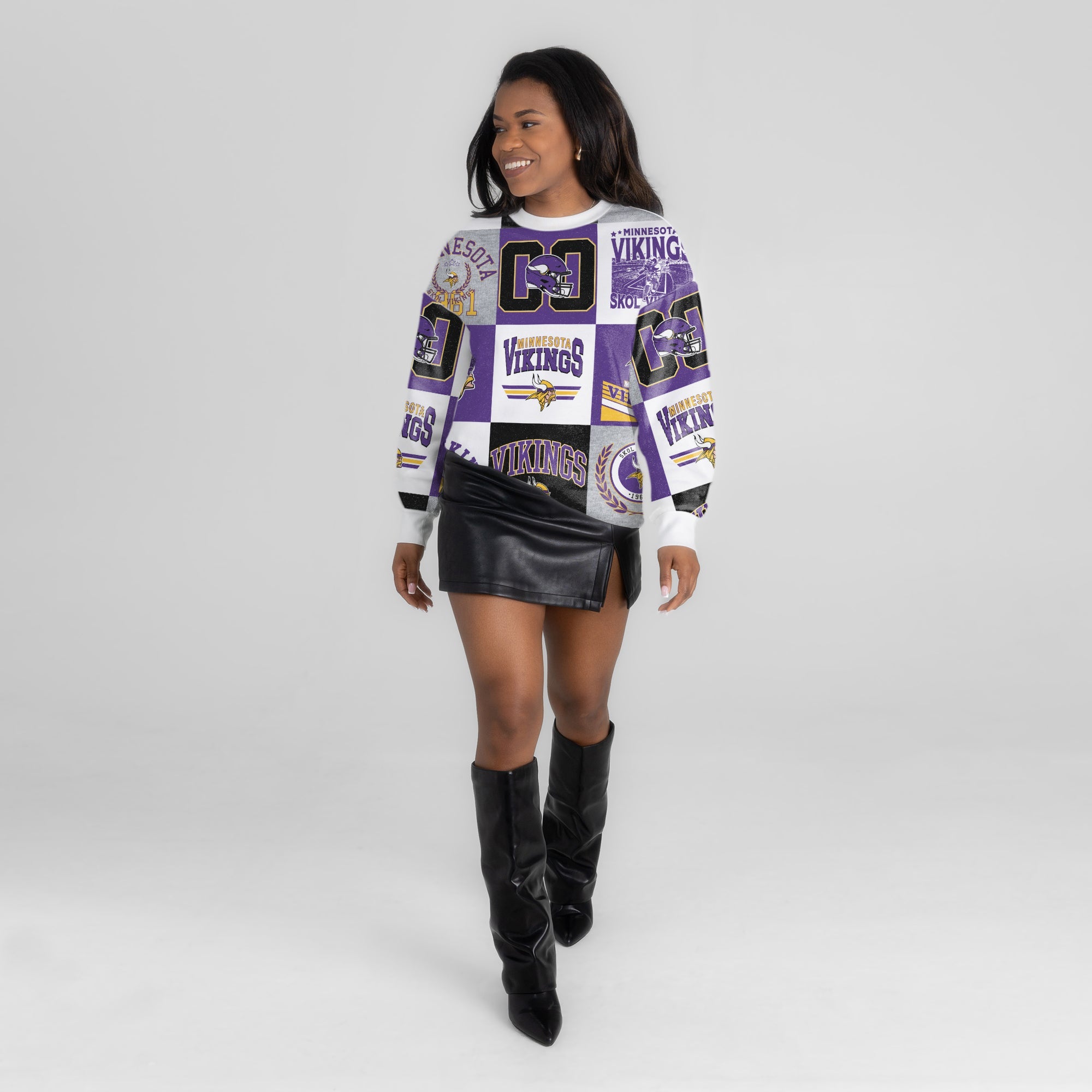 MINNESOTA VIKINGS HIGHLIGHT REEL PREMIUM CREWNECK SWEATSHIRT