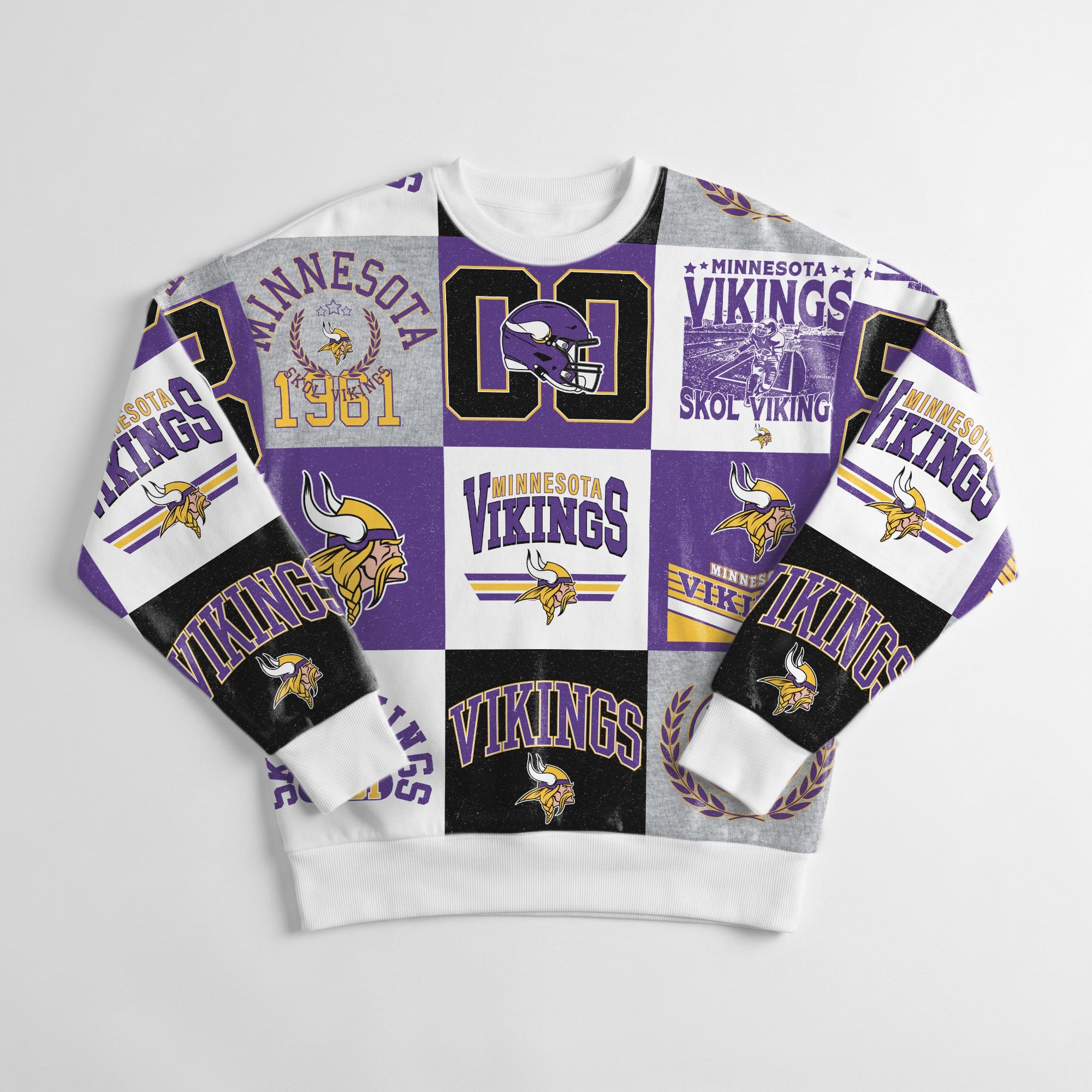MINNESOTA VIKINGS HIGHLIGHT REEL PREMIUM CREWNECK SWEATSHIRT