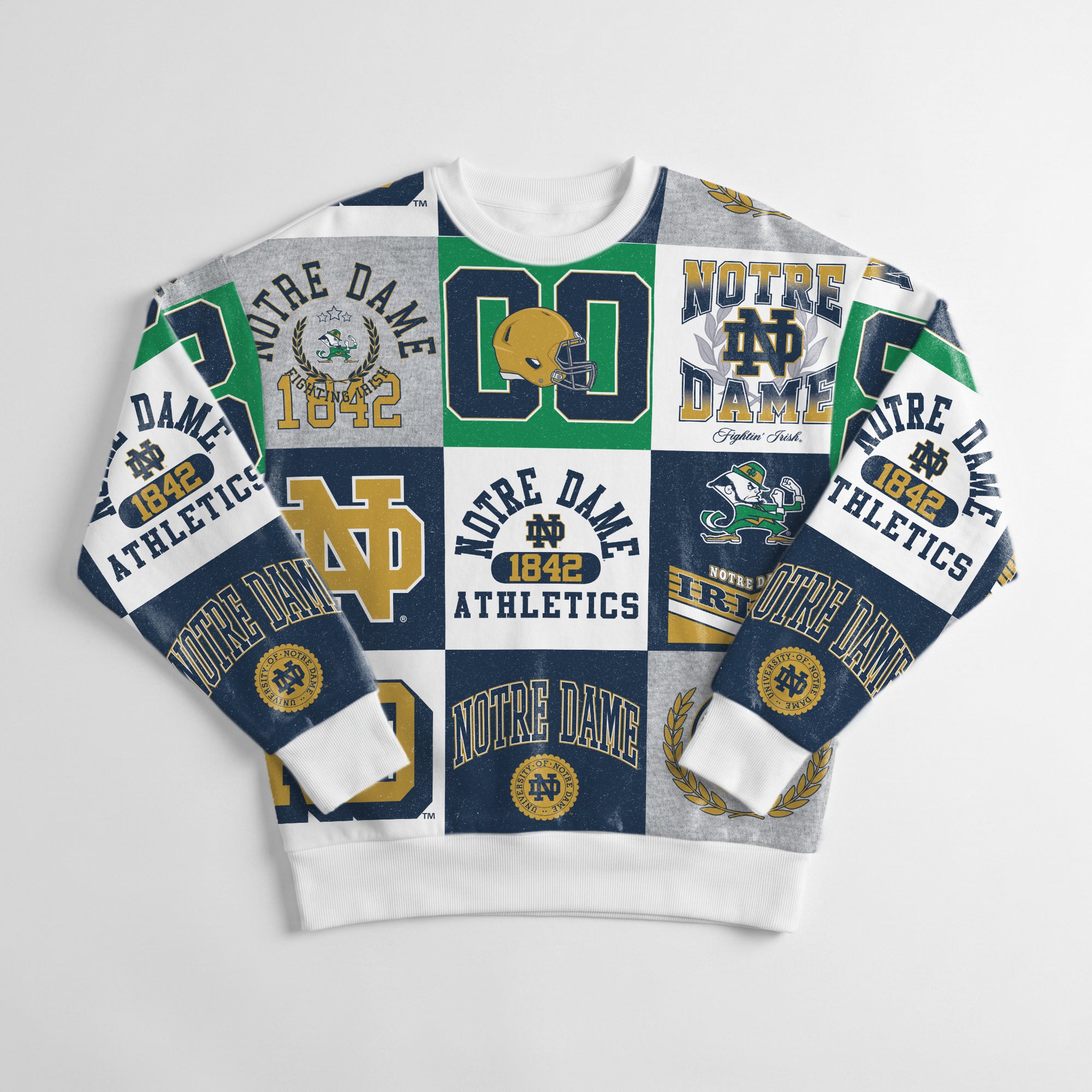 NOTRE DAME FIGHTING IRISH HIGHLIGHT REEL PREMIUM CREWNECK SWEATSHIRT