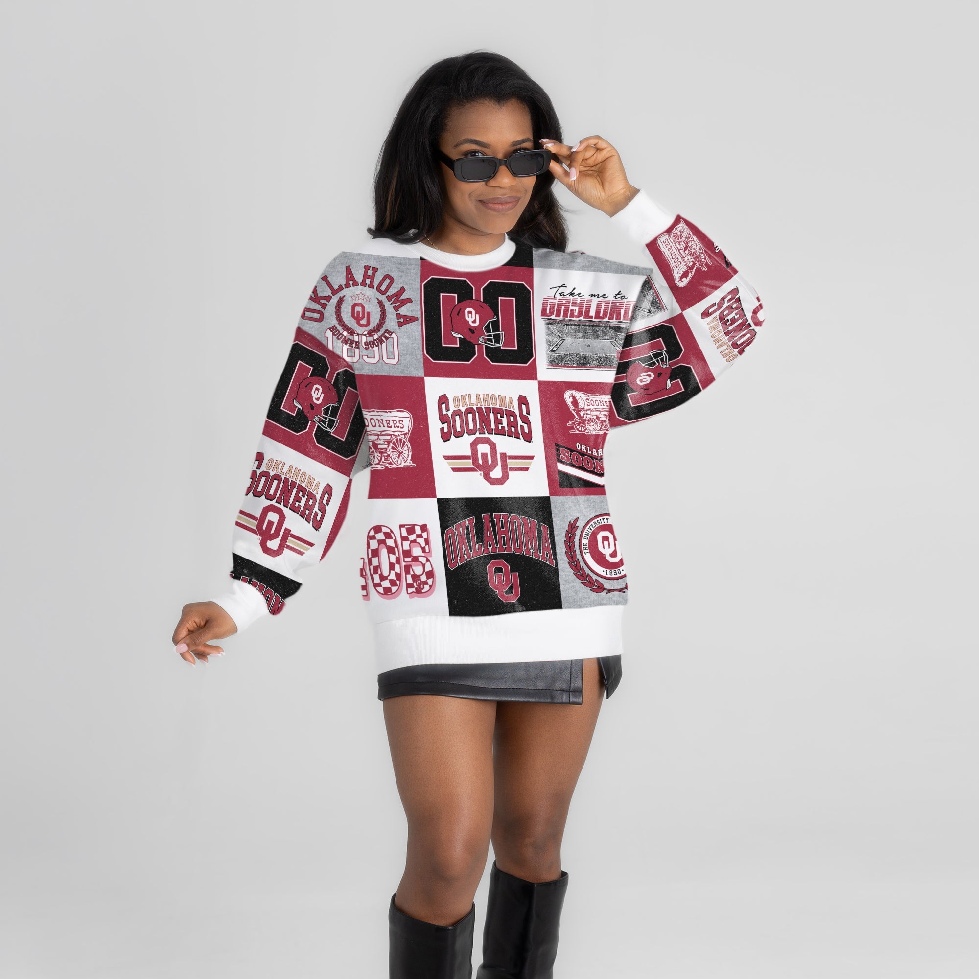 OKLAHOMA SOONERS HIGHLIGHT REEL PREMIUM CREWNECK SWEATSHIRT
