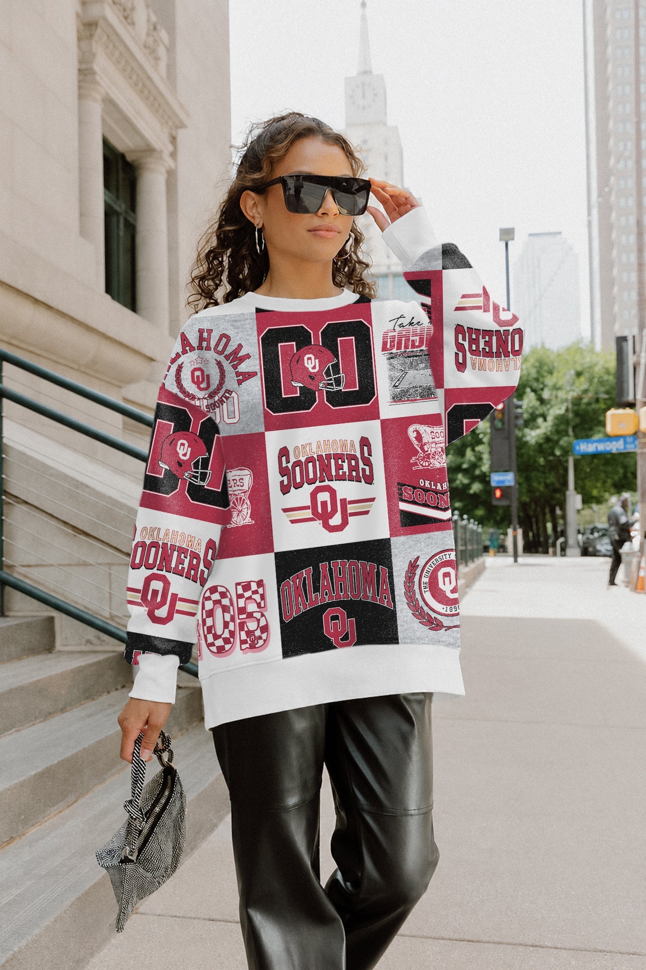 OKLAHOMA SOONERS HIGHLIGHT REEL PREMIUM CREWNECK SWEATSHIRT