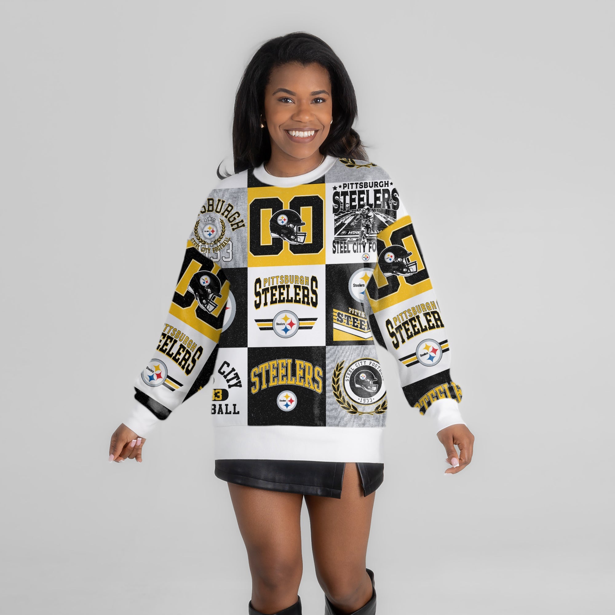 PITTSBURGH STEELERS HIGHLIGHT REEL PREMIUM CREWNECK SWEATSHIRT