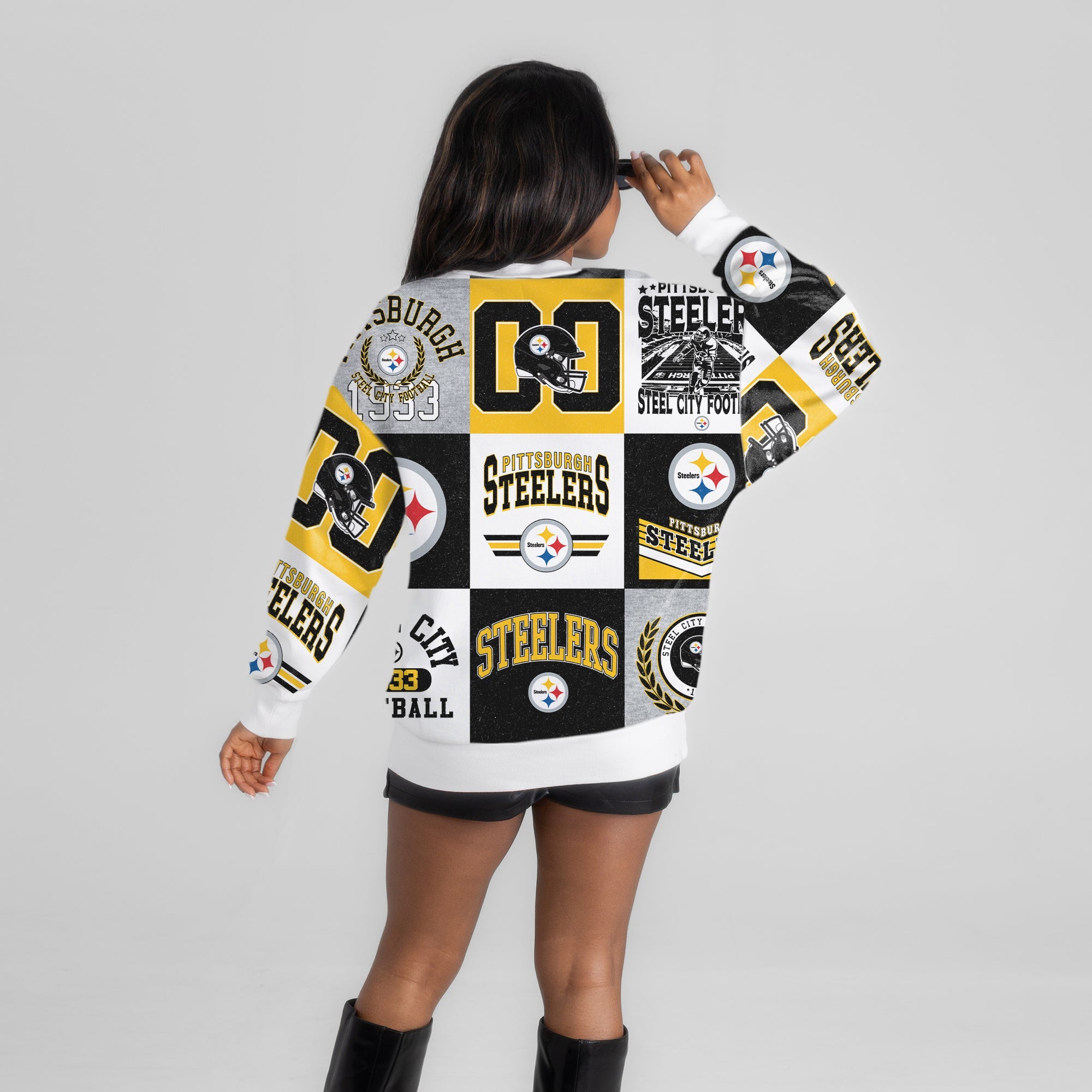PITTSBURGH STEELERS HIGHLIGHT REEL PREMIUM CREWNECK SWEATSHIRT