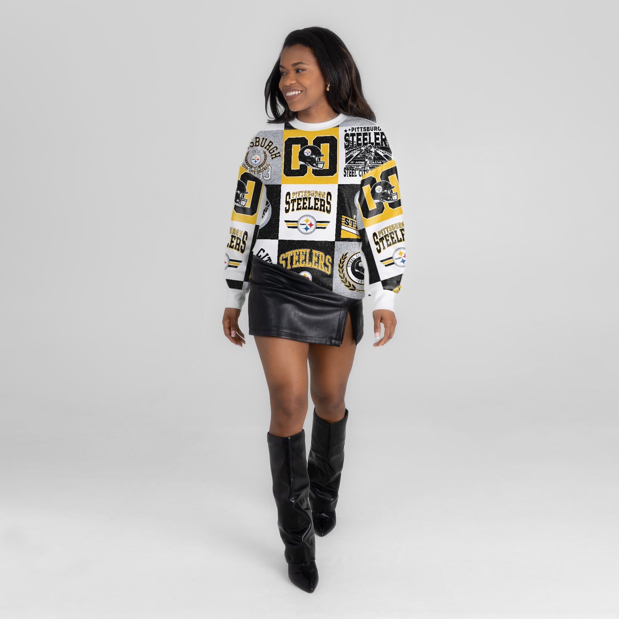PITTSBURGH STEELERS HIGHLIGHT REEL PREMIUM CREWNECK SWEATSHIRT