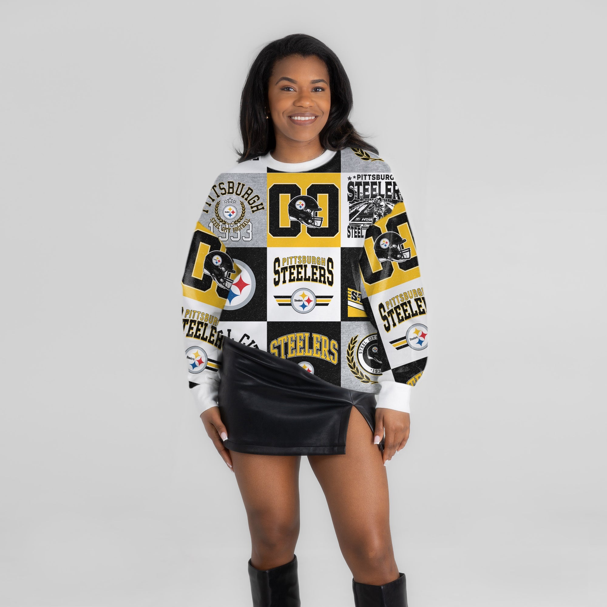 PITTSBURGH STEELERS HIGHLIGHT REEL PREMIUM CREWNECK SWEATSHIRT