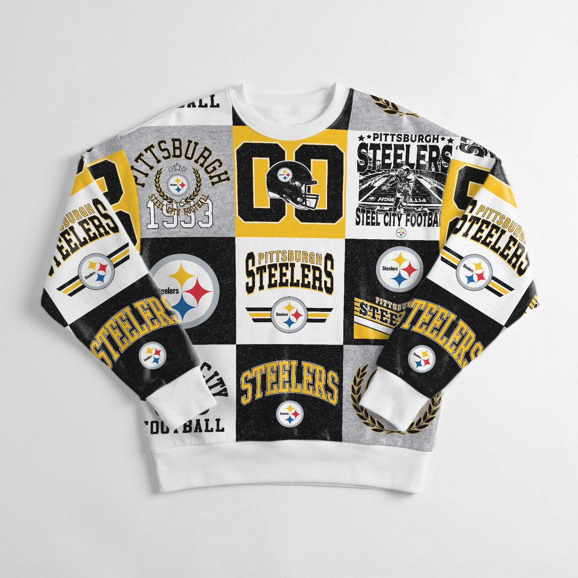 PITTSBURGH STEELERS HIGHLIGHT REEL PREMIUM CREWNECK SWEATSHIRT