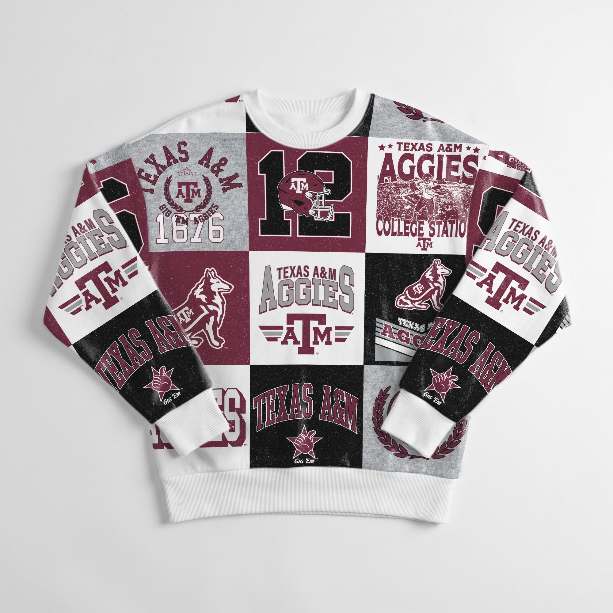 TEXAS A&M AGGIES HIGHLIGHT REEL PREMIUM CREWNECK SWEATSHIRT