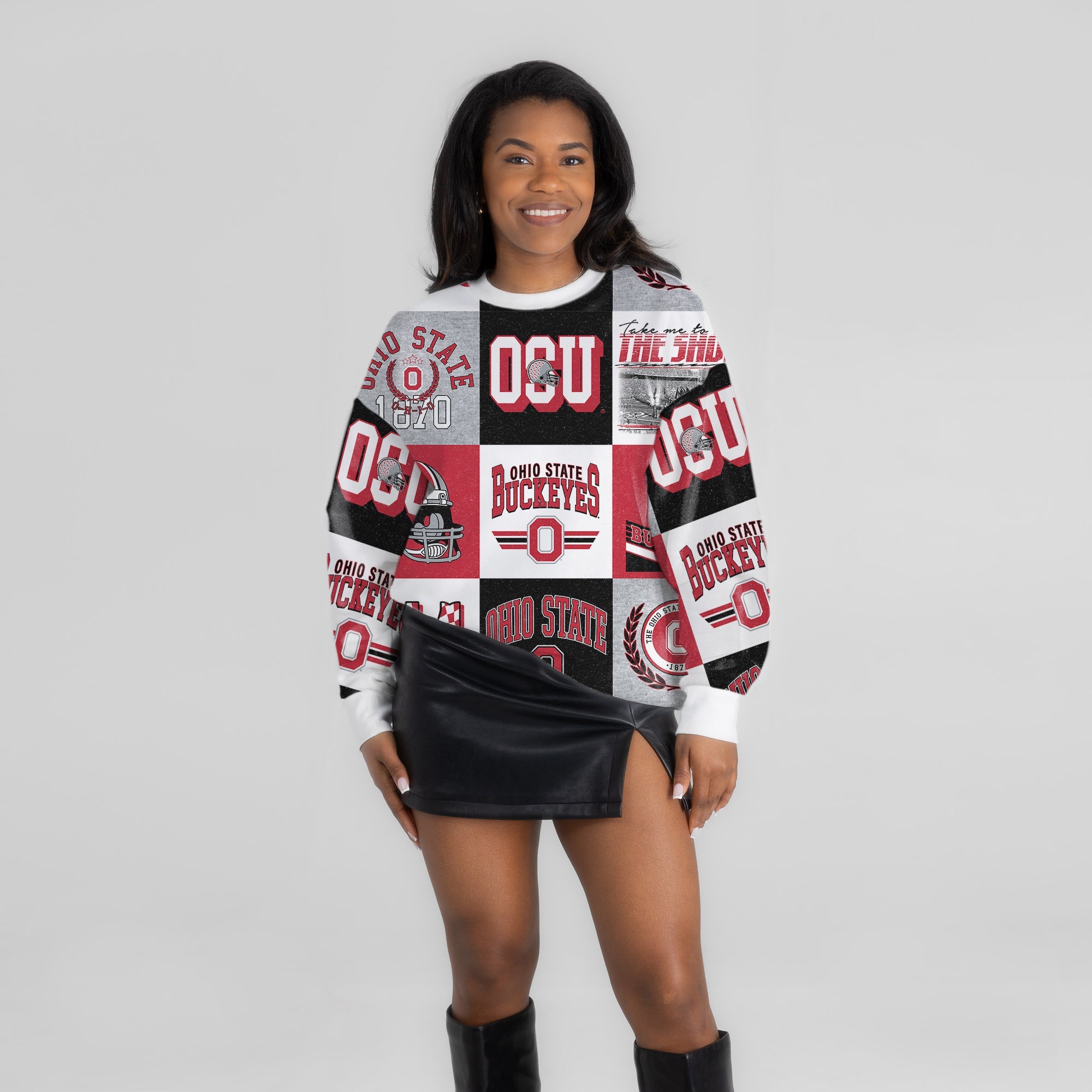 OHIO STATE BUCKEYES HIGHLIGHT REEL PREMIUM CREWNECK SWEATSHIRT