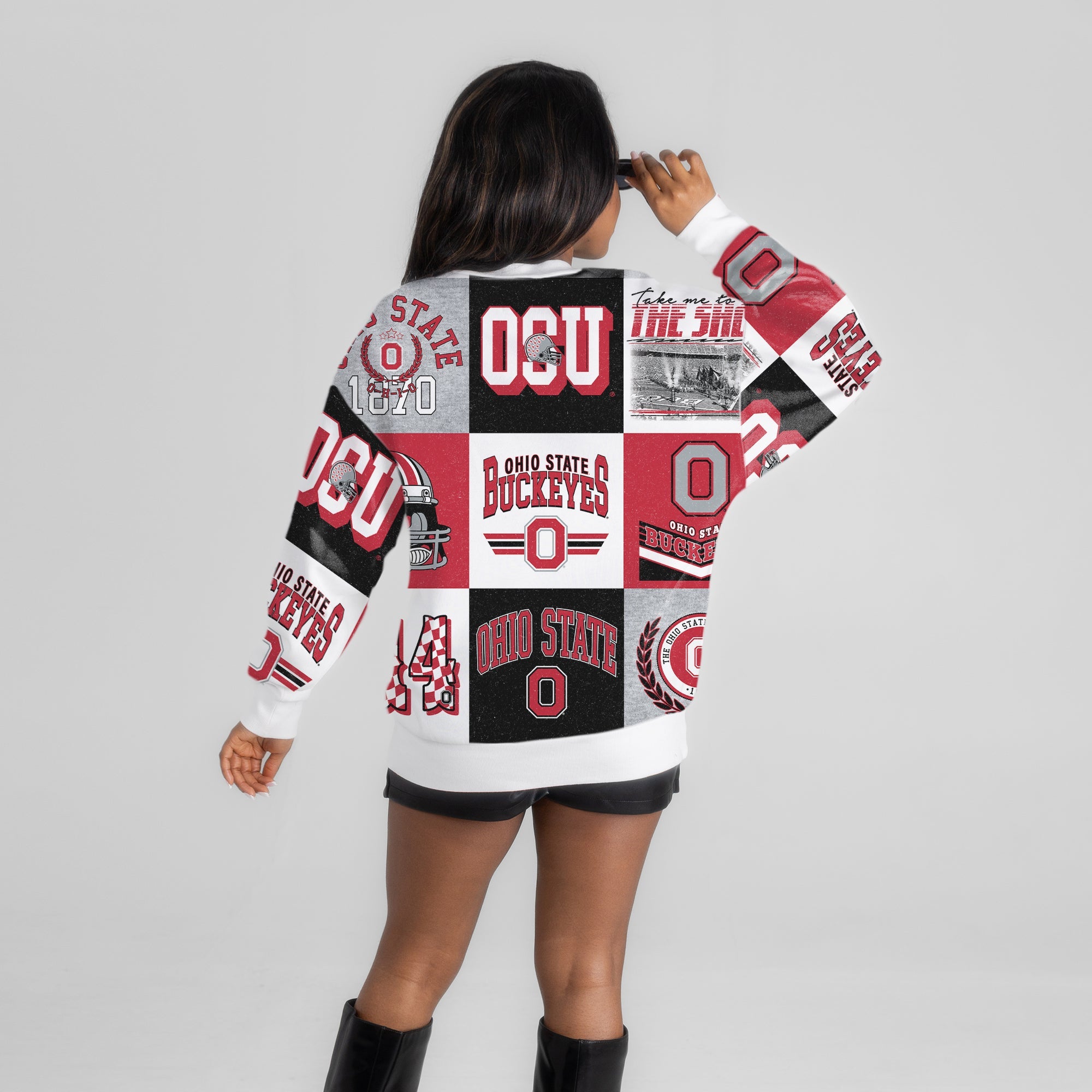 OHIO STATE BUCKEYES HIGHLIGHT REEL PREMIUM CREWNECK SWEATSHIRT