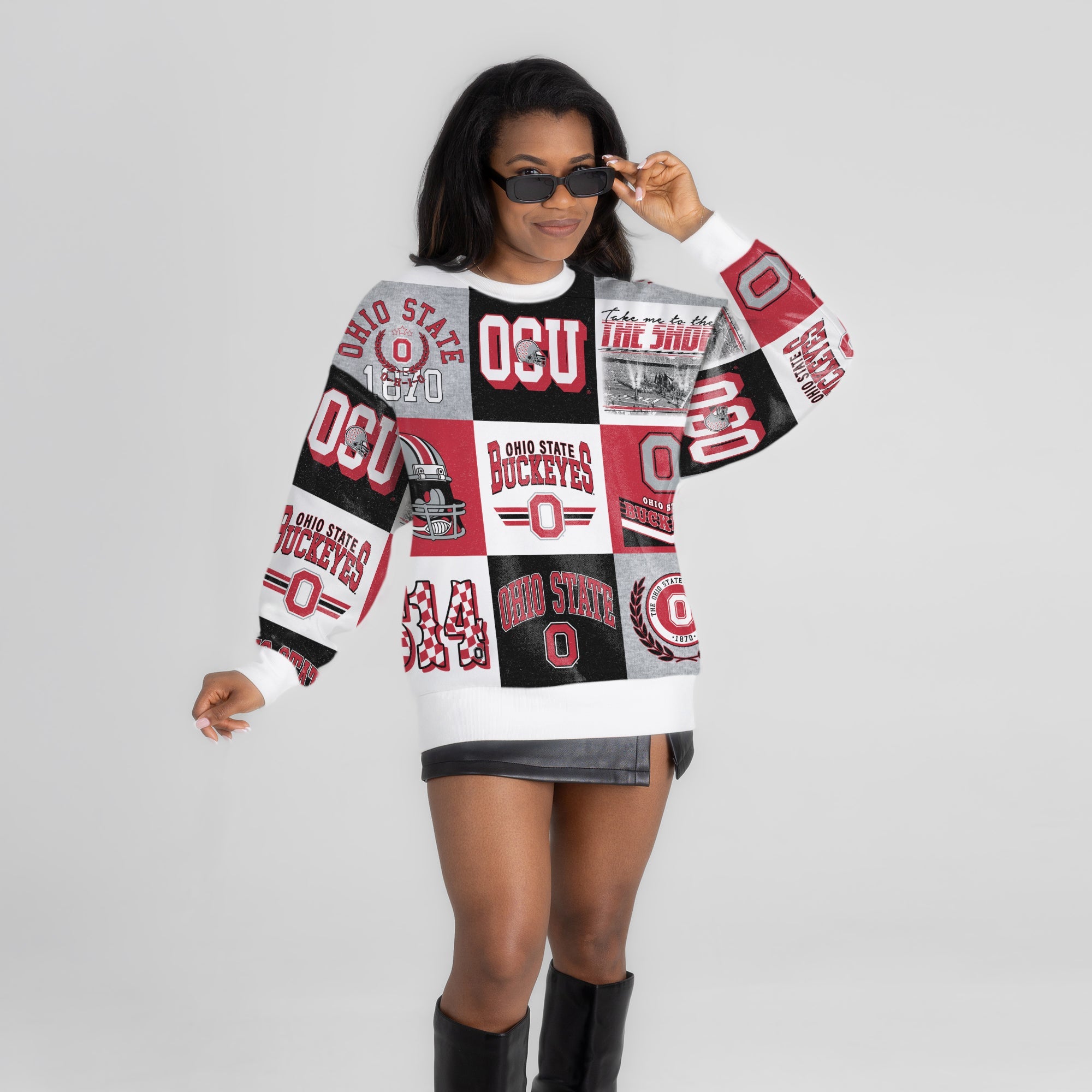 OHIO STATE BUCKEYES HIGHLIGHT REEL PREMIUM CREWNECK SWEATSHIRT